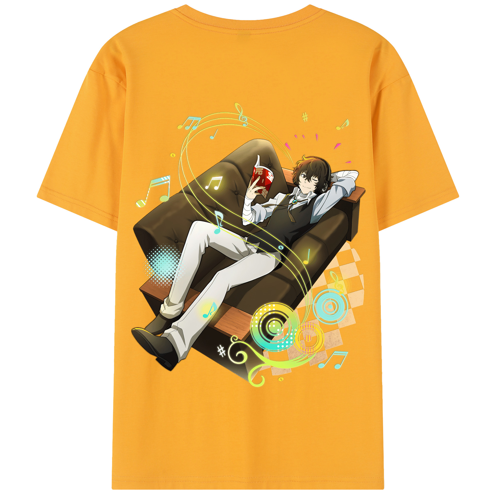 （画像用） 文豪ストレイドッグス Bungo Stray Dogs 綿100％半袖Tシャツ（背面プリント）