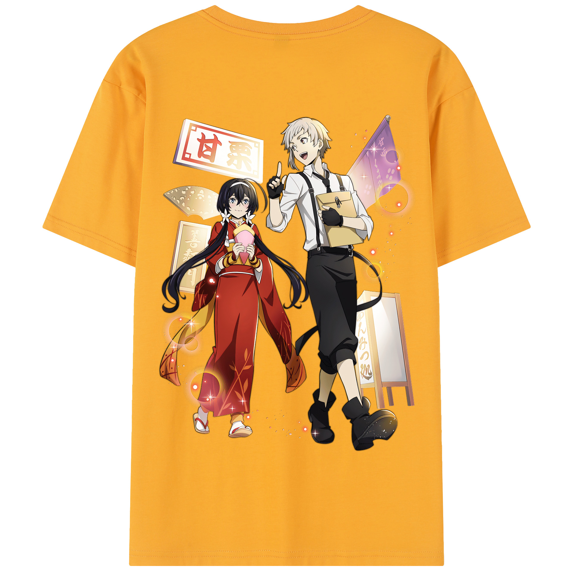 （画像用） 文豪ストレイドッグス Bungo Stray Dogs 綿100％半袖Tシャツ（背面プリント）