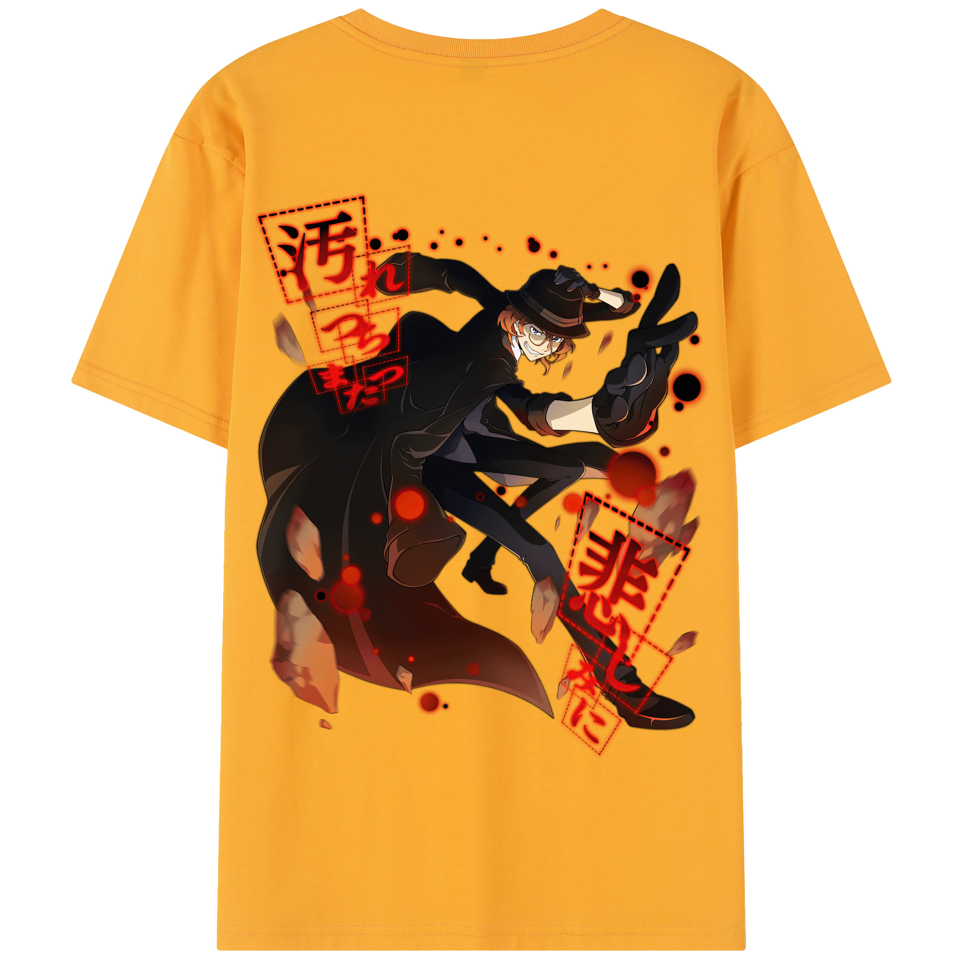 （画像用） 文豪ストレイドッグス Bungo Stray Dogs 綿100％半袖Tシャツ（背面プリント）