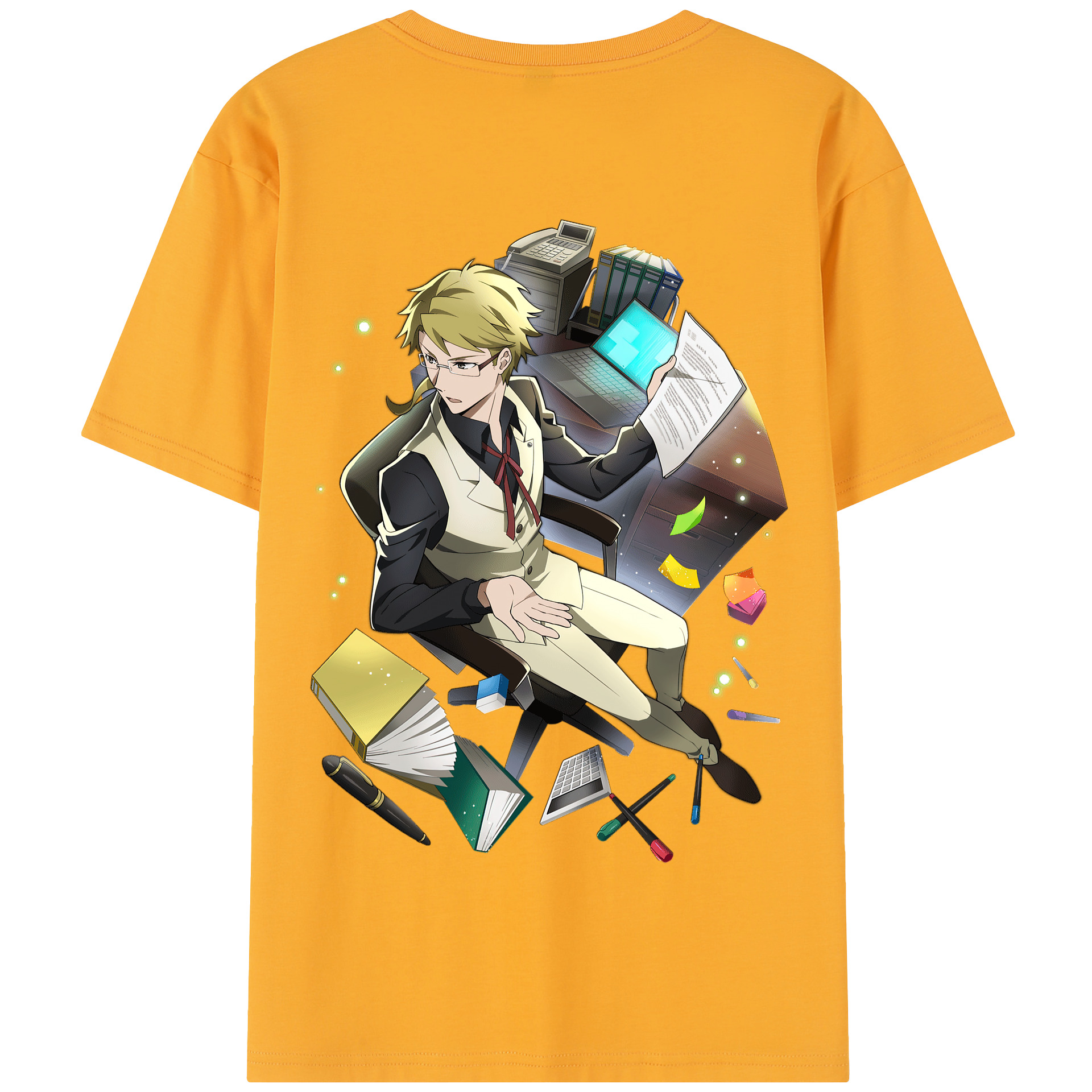（画像用） 文豪ストレイドッグス Bungo Stray Dogs 綿100％半袖Tシャツ（背面プリント）