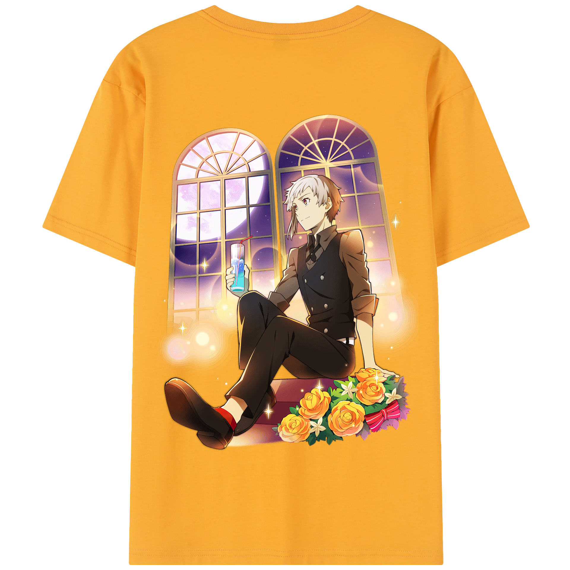 （画像用） 文豪ストレイドッグス Bungo Stray Dogs 綿100％半袖Tシャツ（背面プリント）