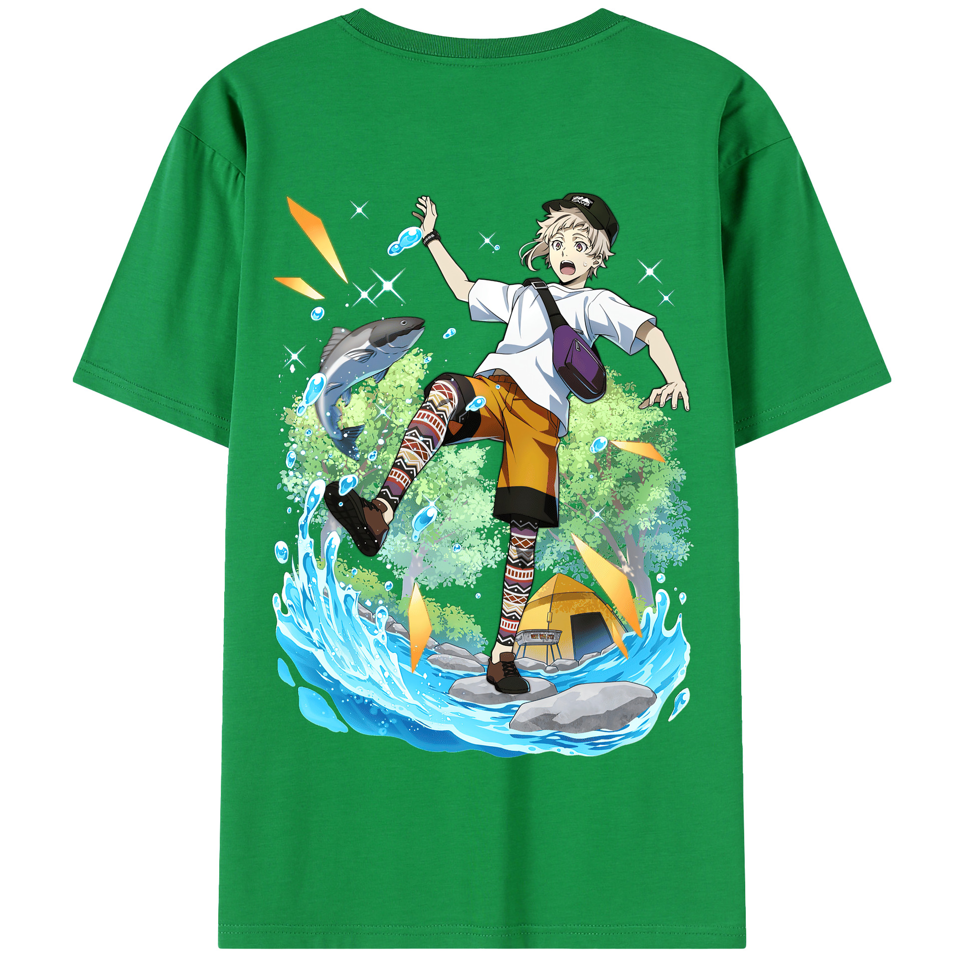 （画像用） 文豪ストレイドッグス Bungo Stray Dogs 綿100％半袖Tシャツ（背面プリント）