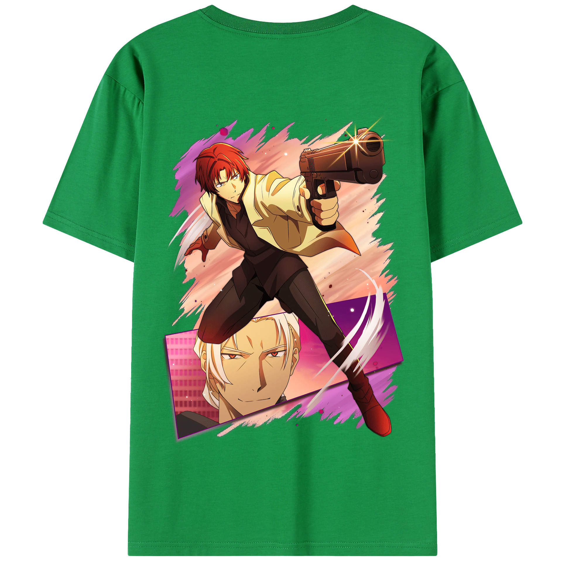 （画像用） 文豪ストレイドッグス Bungo Stray Dogs 綿100％半袖Tシャツ（背面プリント）
