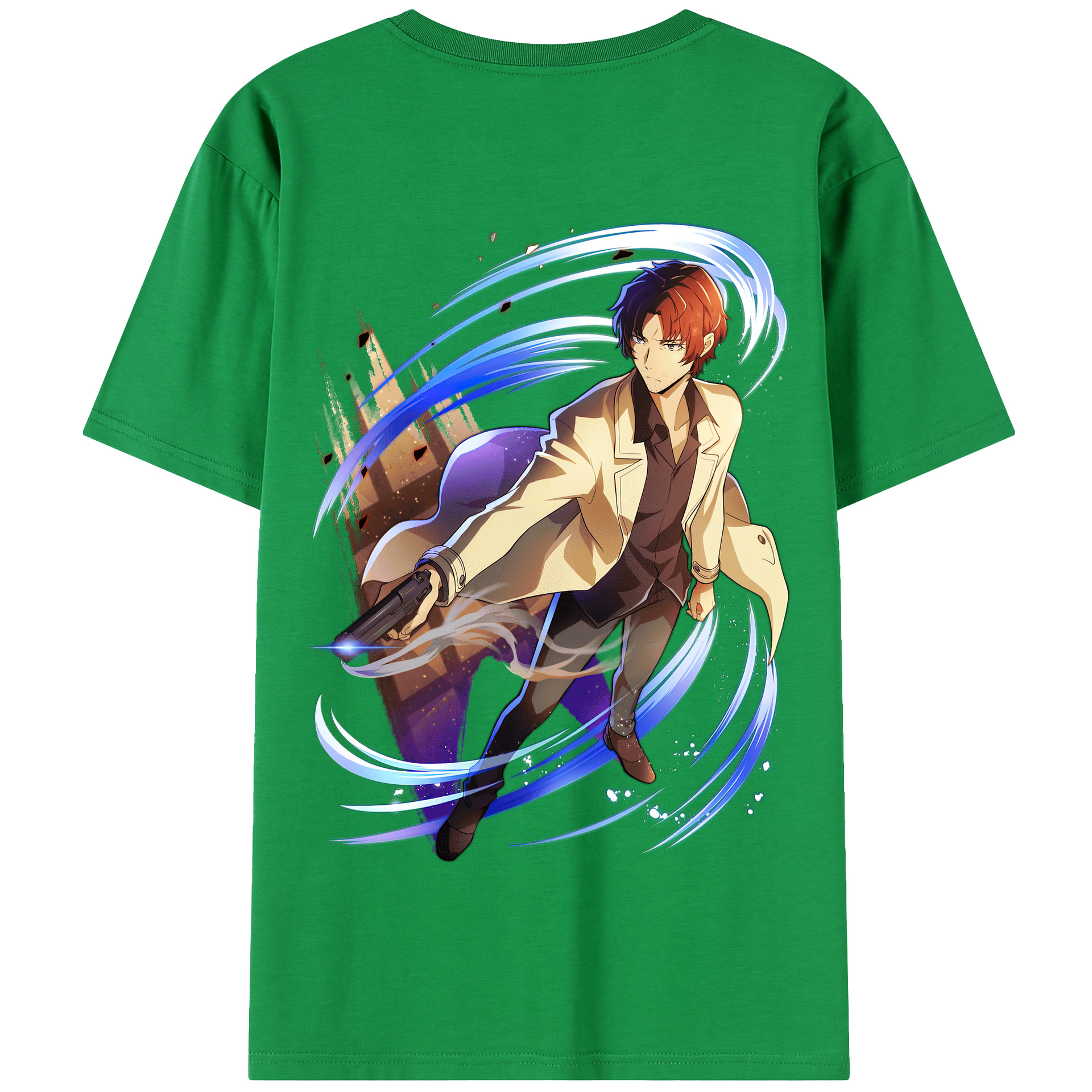 （画像用） 文豪ストレイドッグス Bungo Stray Dogs 綿100％半袖Tシャツ（背面プリント）