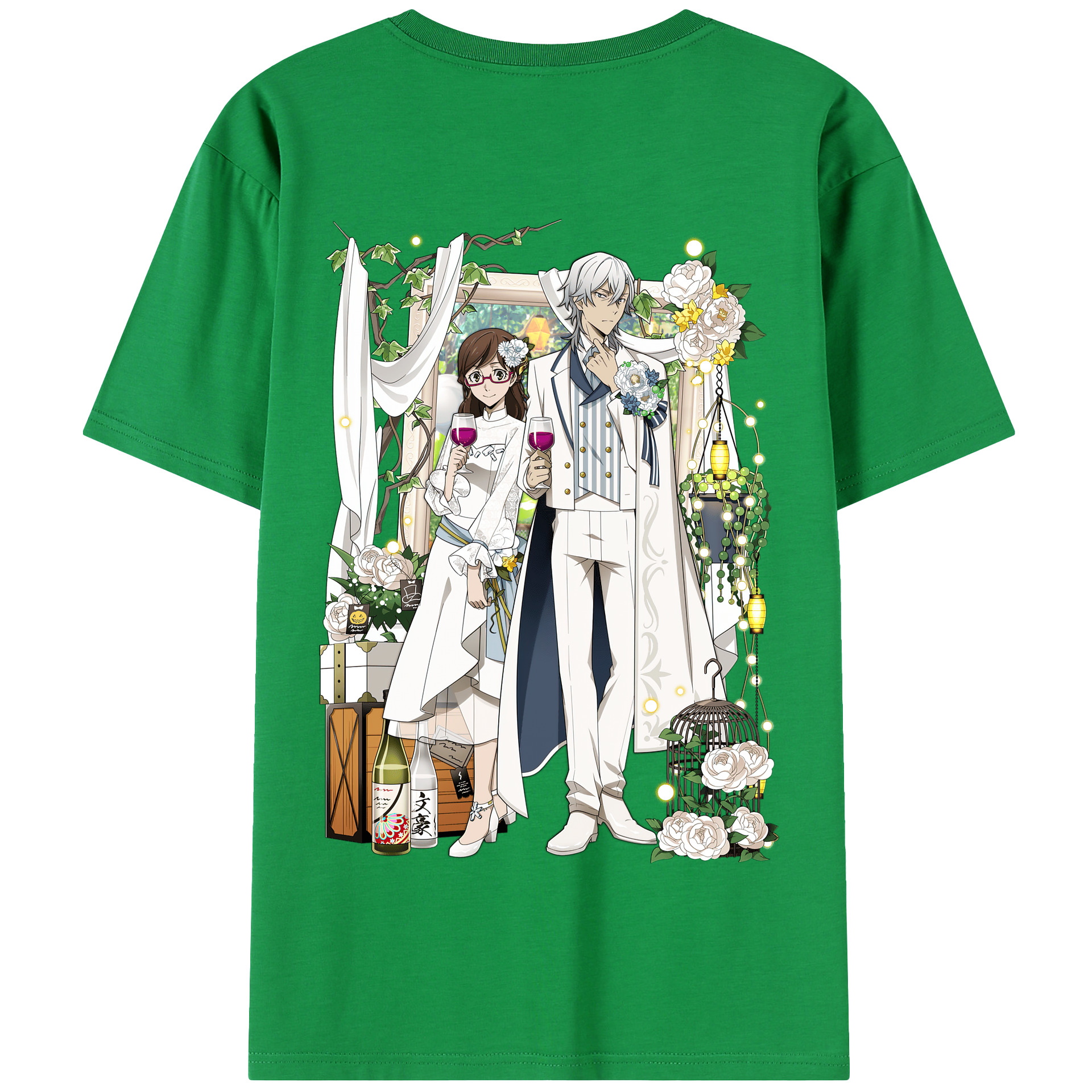 （画像用） 文豪ストレイドッグス Bungo Stray Dogs 綿100％半袖Tシャツ（背面プリント）
