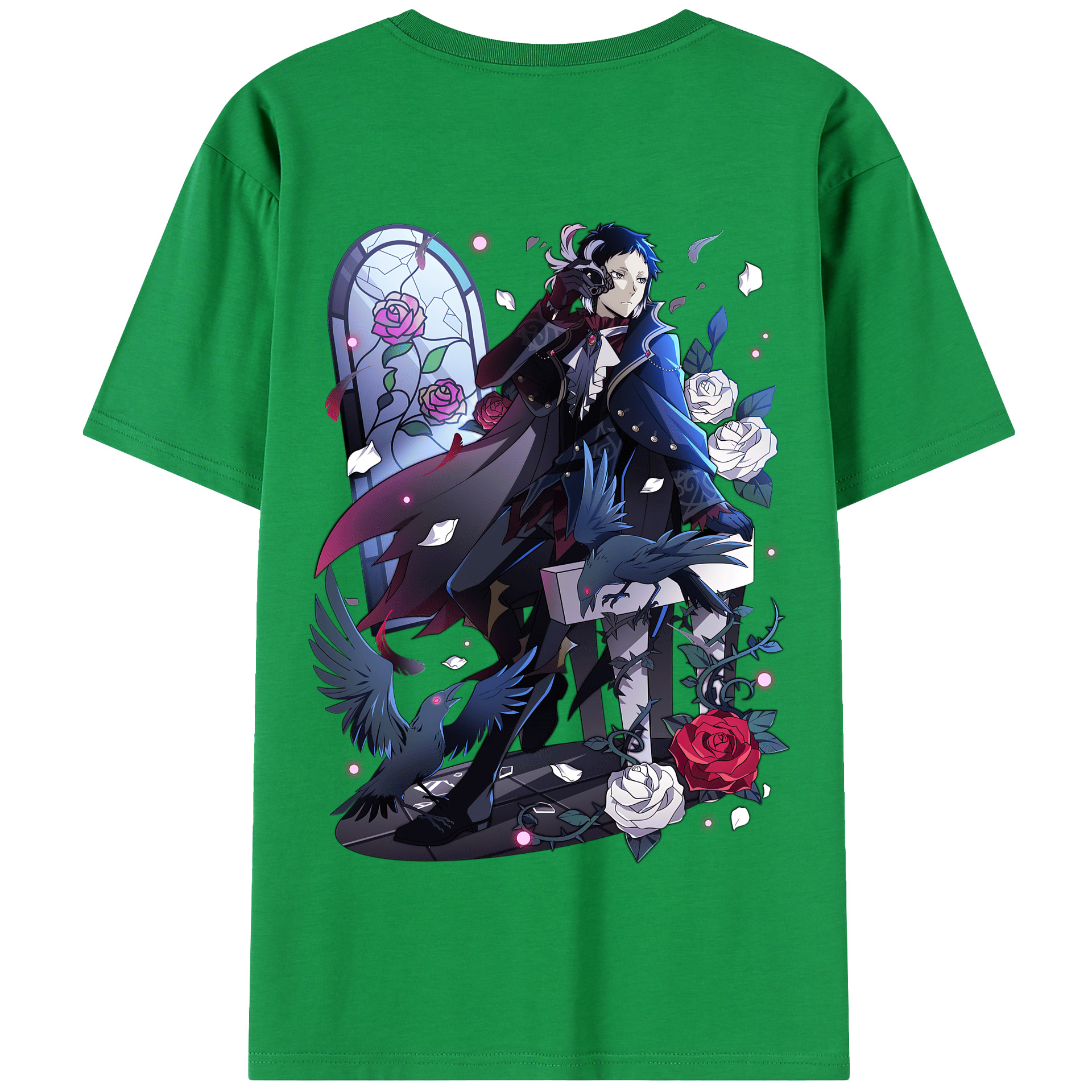 （画像用） 文豪ストレイドッグス Bungo Stray Dogs 綿100％半袖Tシャツ（背面プリント）