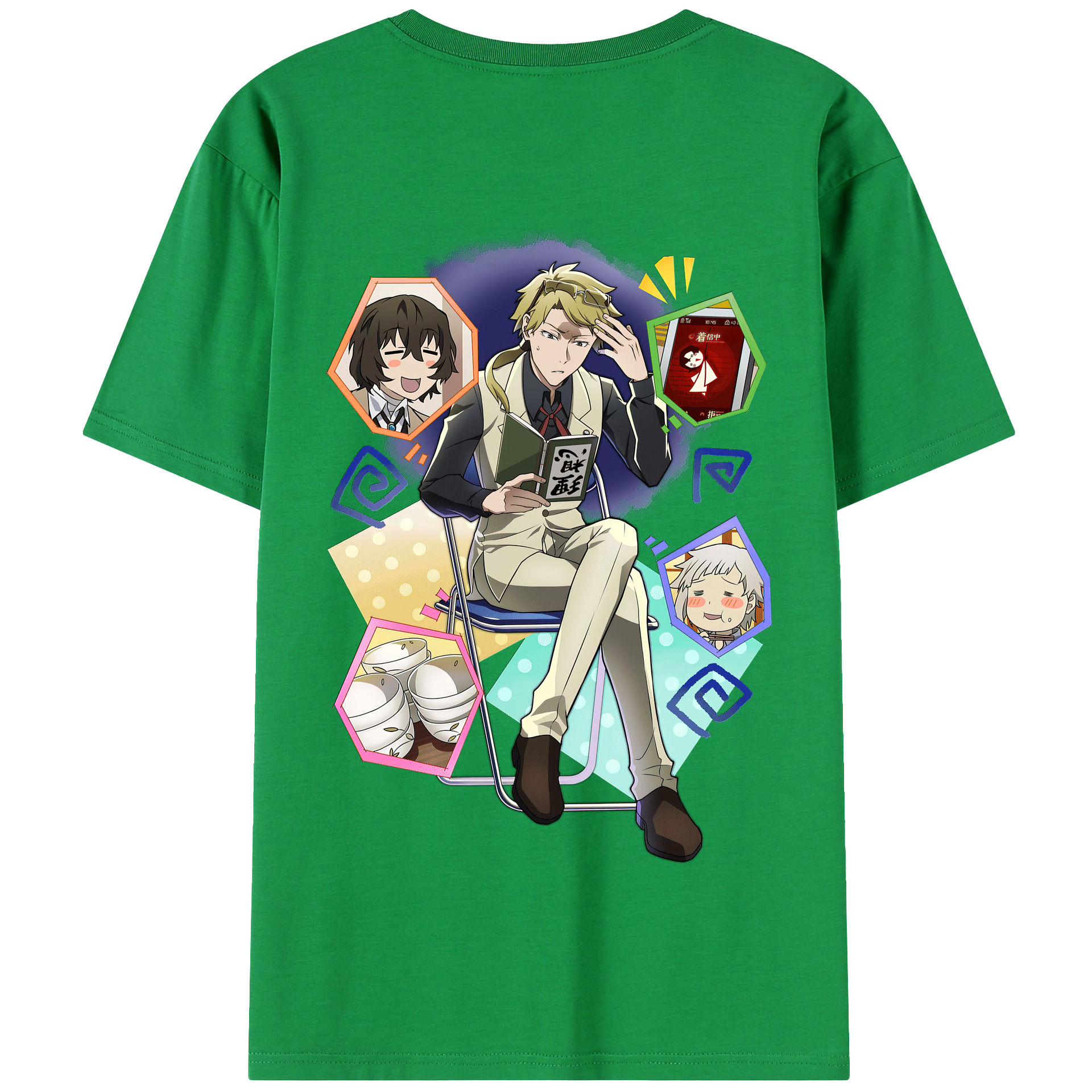 （画像用） 文豪ストレイドッグス Bungo Stray Dogs 綿100％半袖Tシャツ（背面プリント）