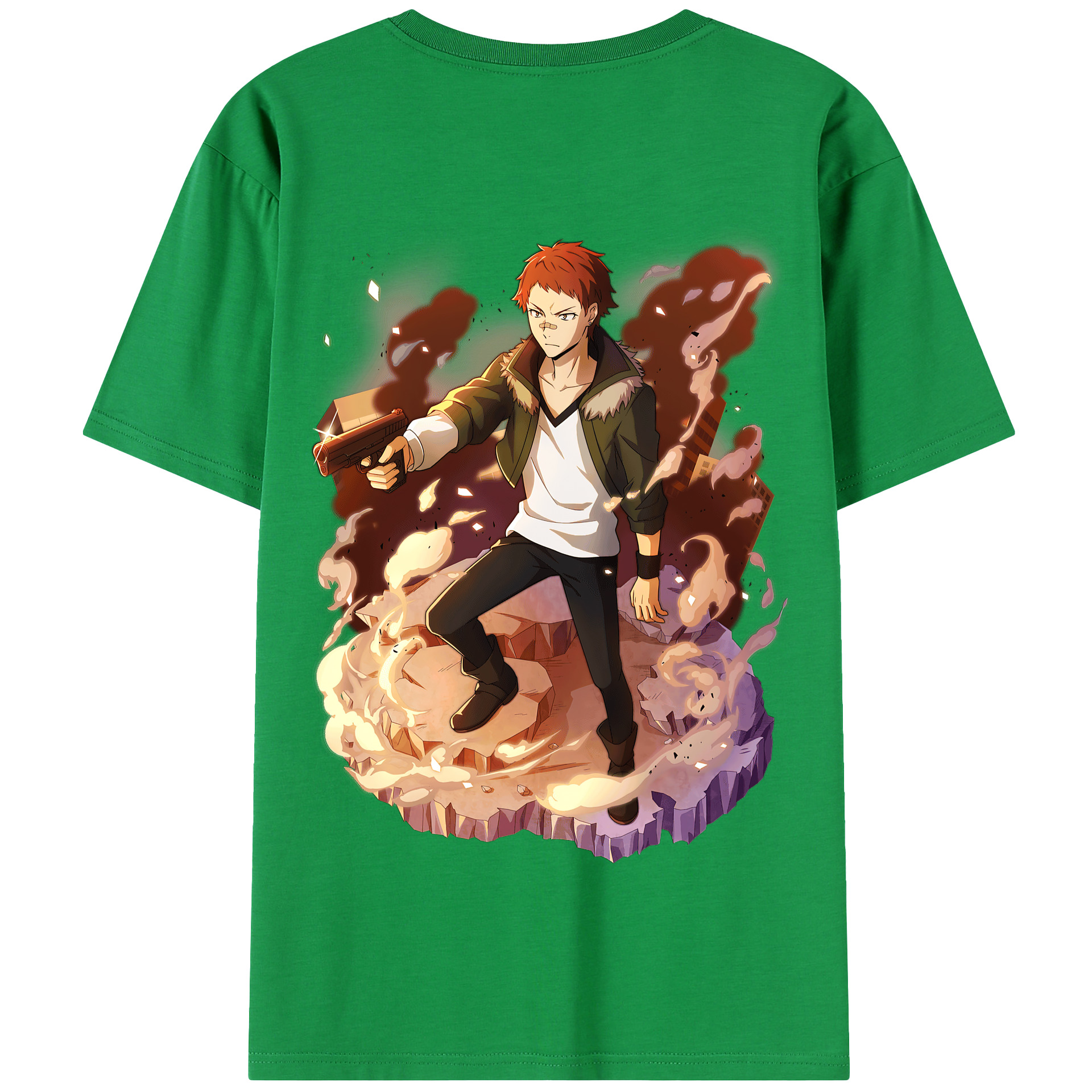 （画像用） 文豪ストレイドッグス Bungo Stray Dogs 綿100％半袖Tシャツ（背面プリント）