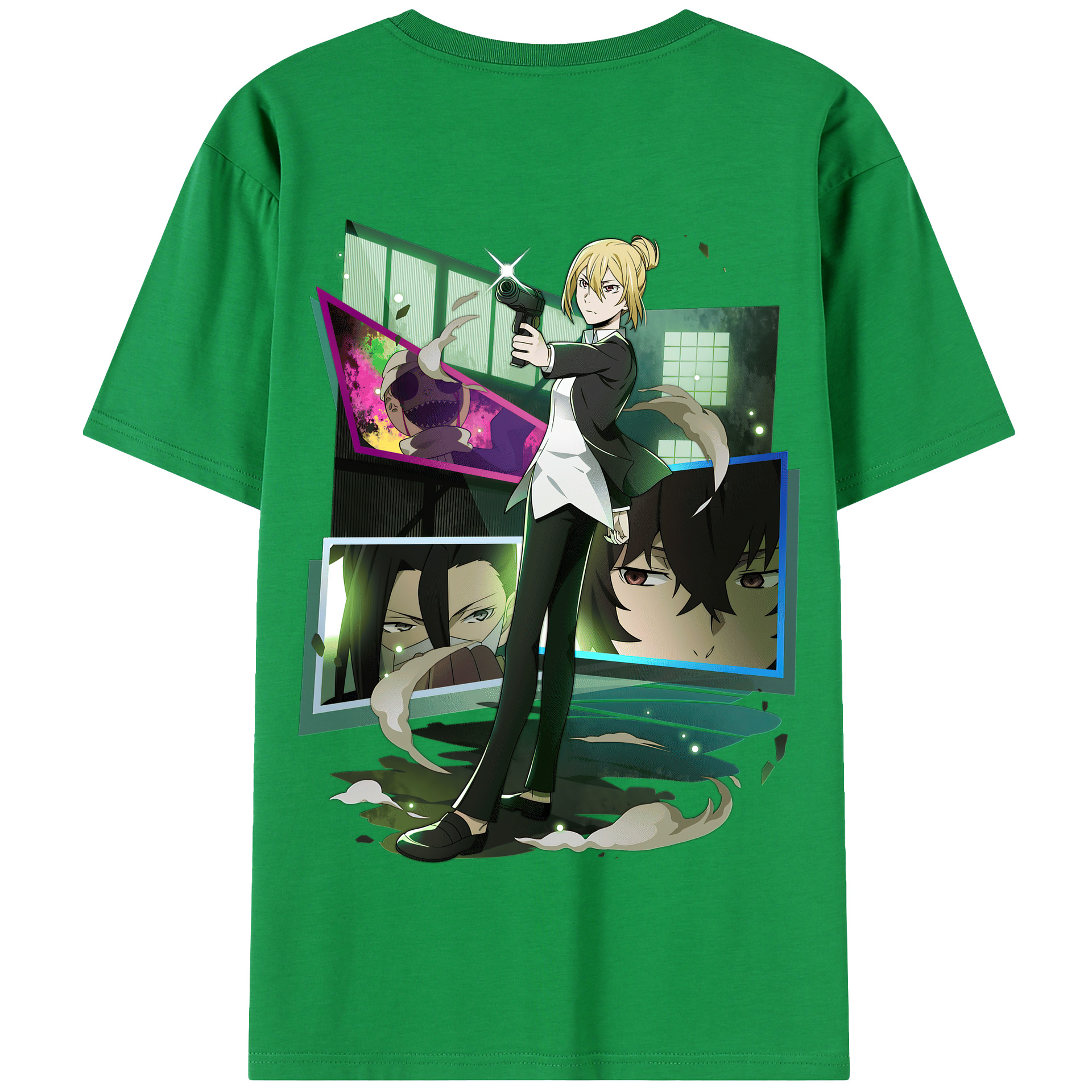 （画像用） 文豪ストレイドッグス Bungo Stray Dogs 綿100％半袖Tシャツ（背面プリント）