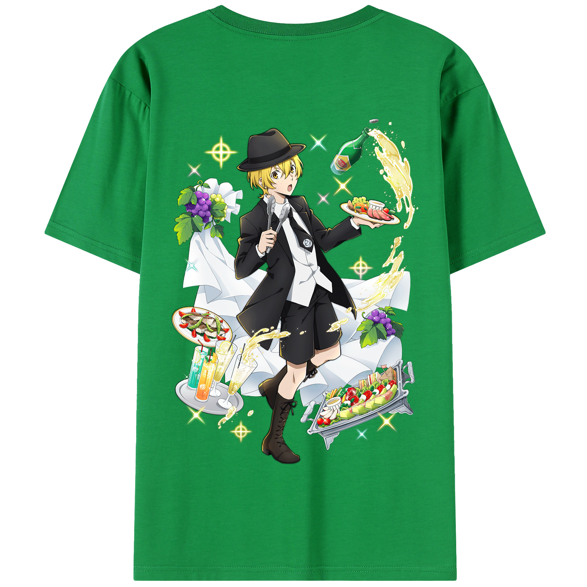 （画像用） 文豪ストレイドッグス Bungo Stray Dogs 綿100％半袖Tシャツ（背面プリント）