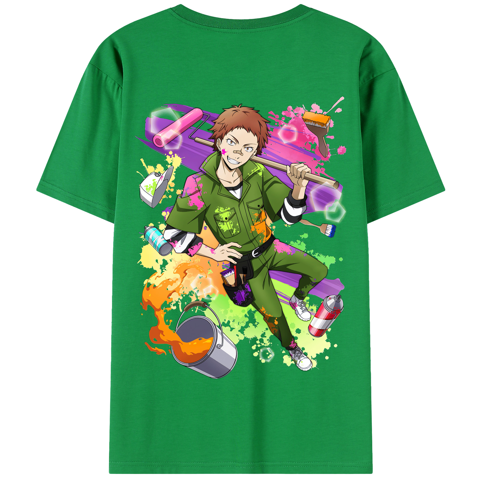 （画像用） 文豪ストレイドッグス Bungo Stray Dogs 綿100％半袖Tシャツ（背面プリント）