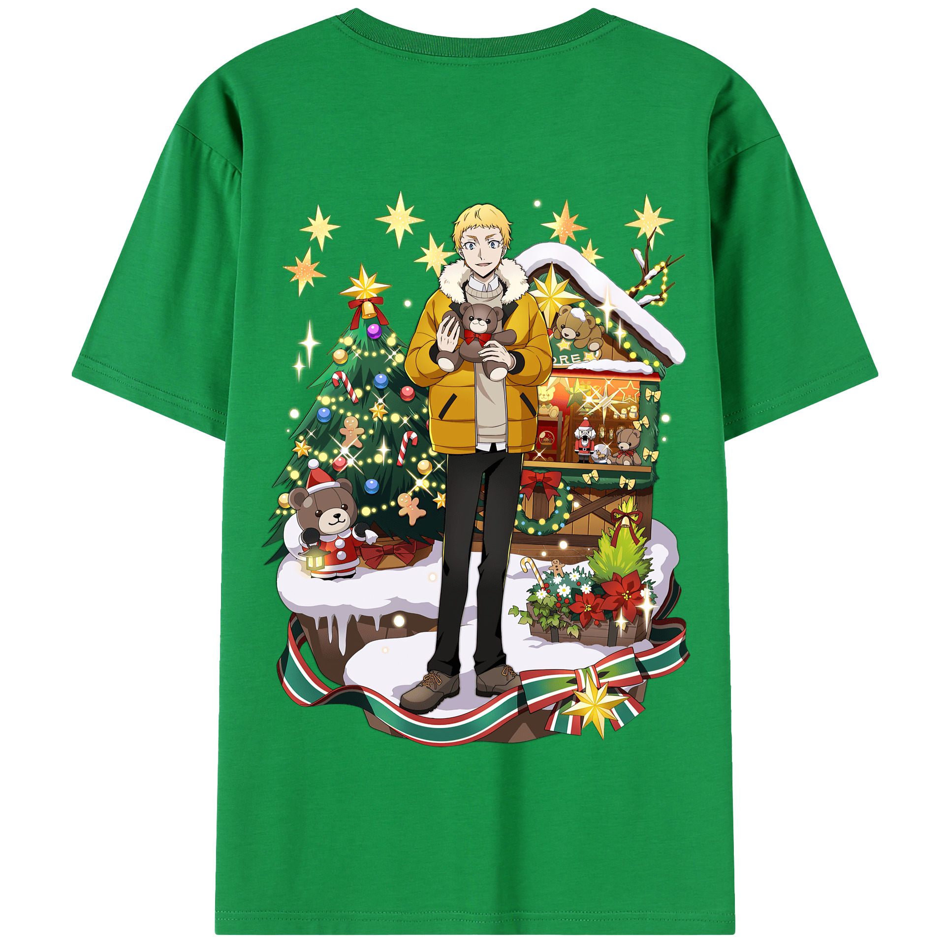 （画像用） 文豪ストレイドッグス Bungo Stray Dogs 綿100％半袖Tシャツ（背面プリント）
