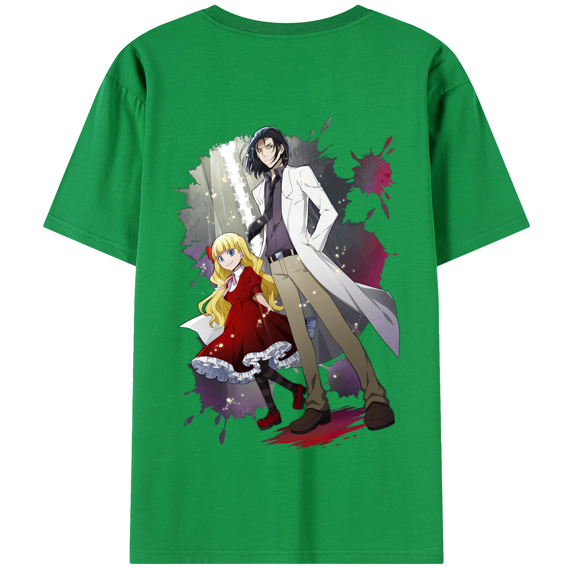 （画像用） 文豪ストレイドッグス Bungo Stray Dogs 綿100％半袖Tシャツ（背面プリント）
