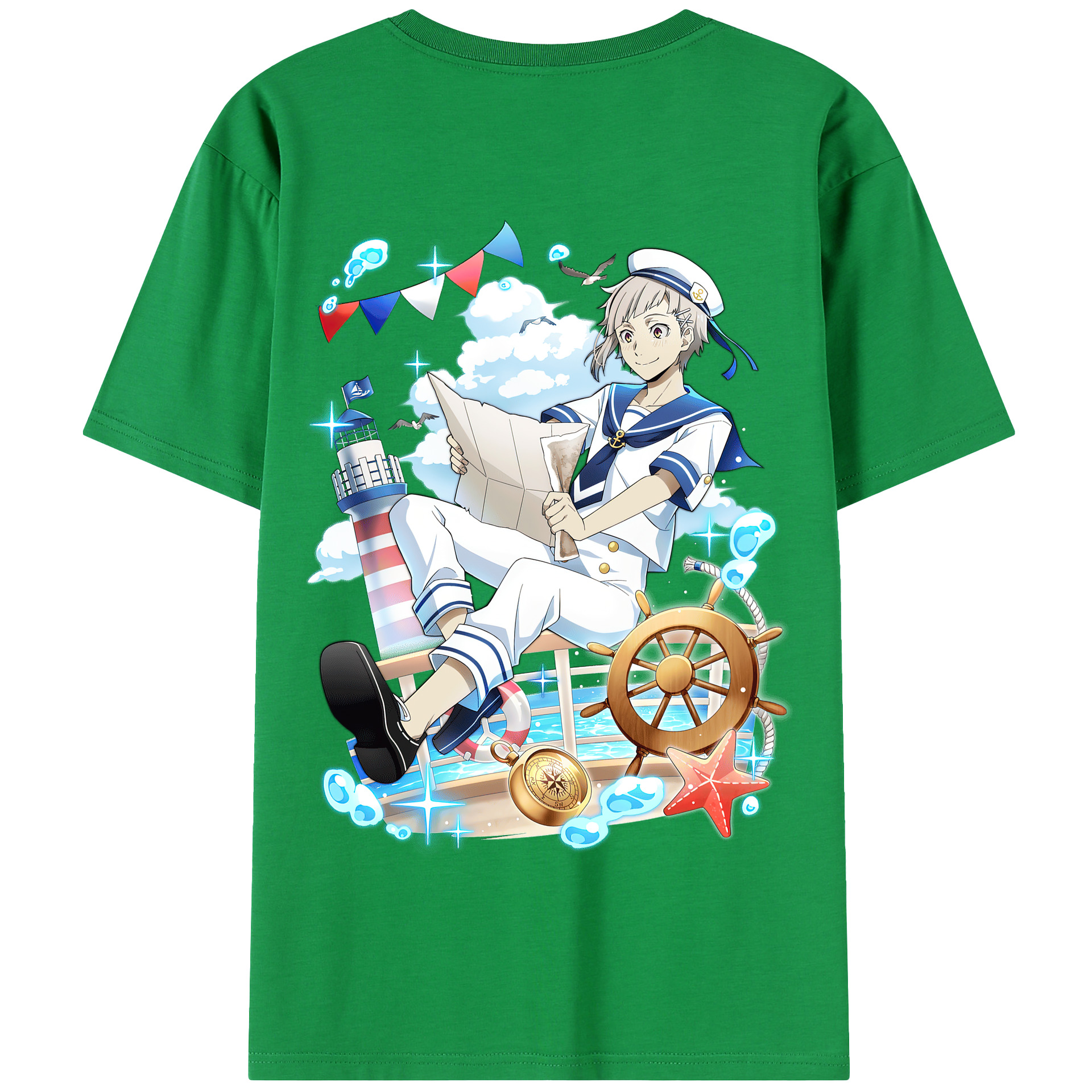 （画像用） 文豪ストレイドッグス Bungo Stray Dogs 綿100％半袖Tシャツ（背面プリント）