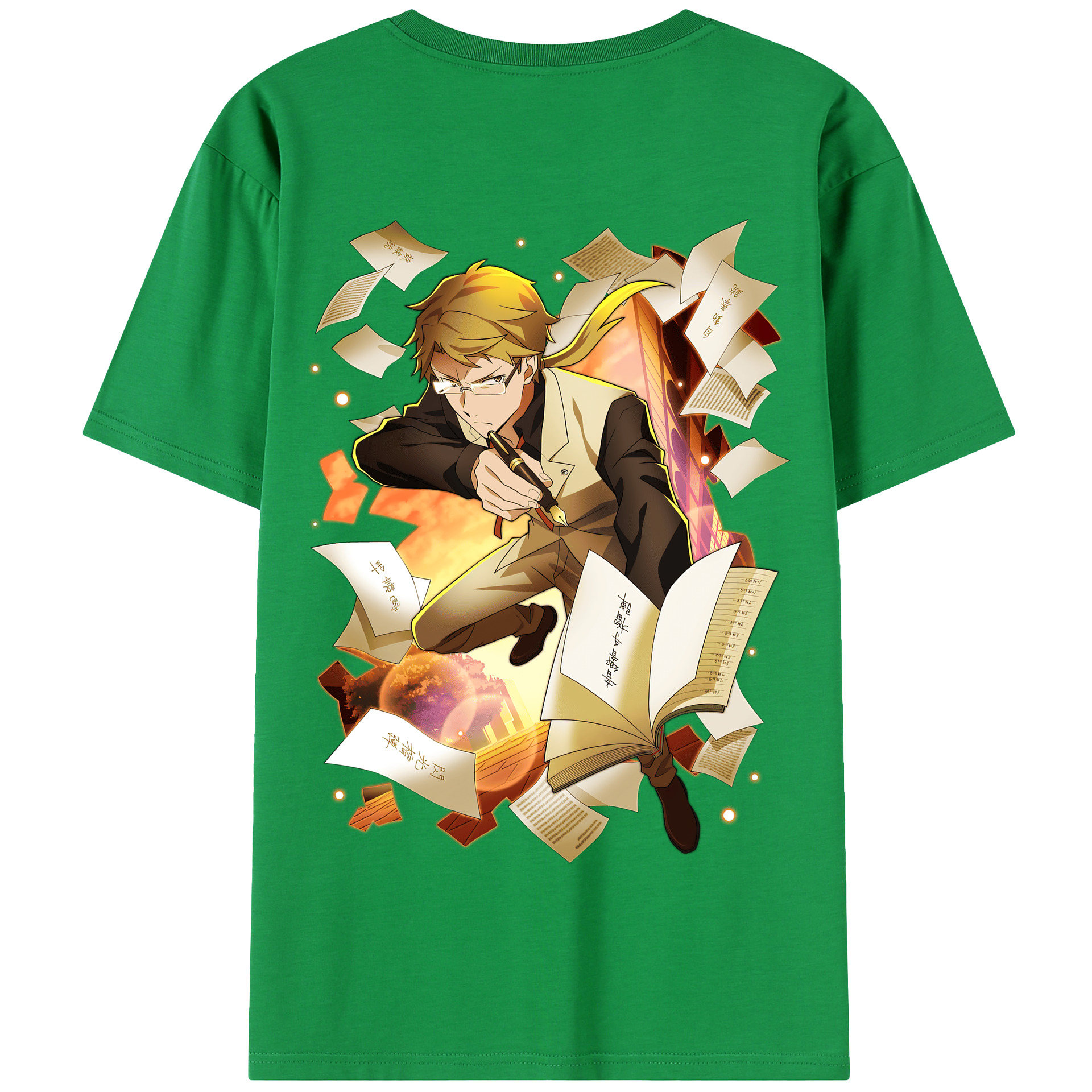 （画像用） 文豪ストレイドッグス Bungo Stray Dogs 綿100％半袖Tシャツ（背面プリント）