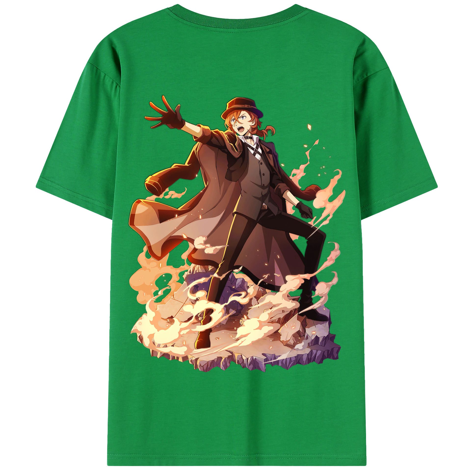 （画像用） 文豪ストレイドッグス Bungo Stray Dogs 綿100％半袖Tシャツ（背面プリント）
