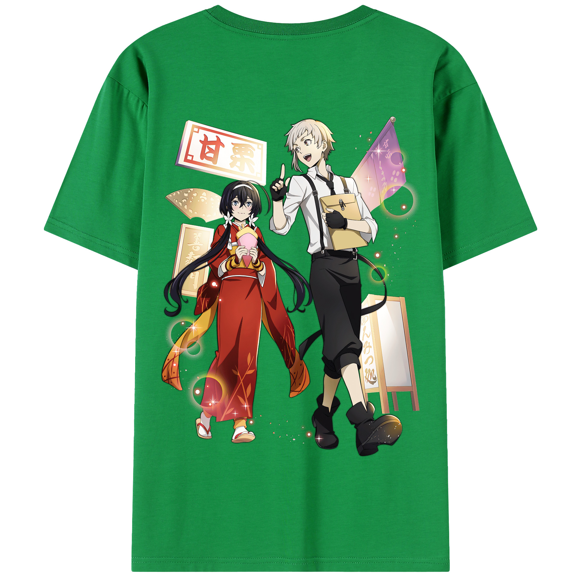 （画像用） 文豪ストレイドッグス Bungo Stray Dogs 綿100％半袖Tシャツ（背面プリント）
