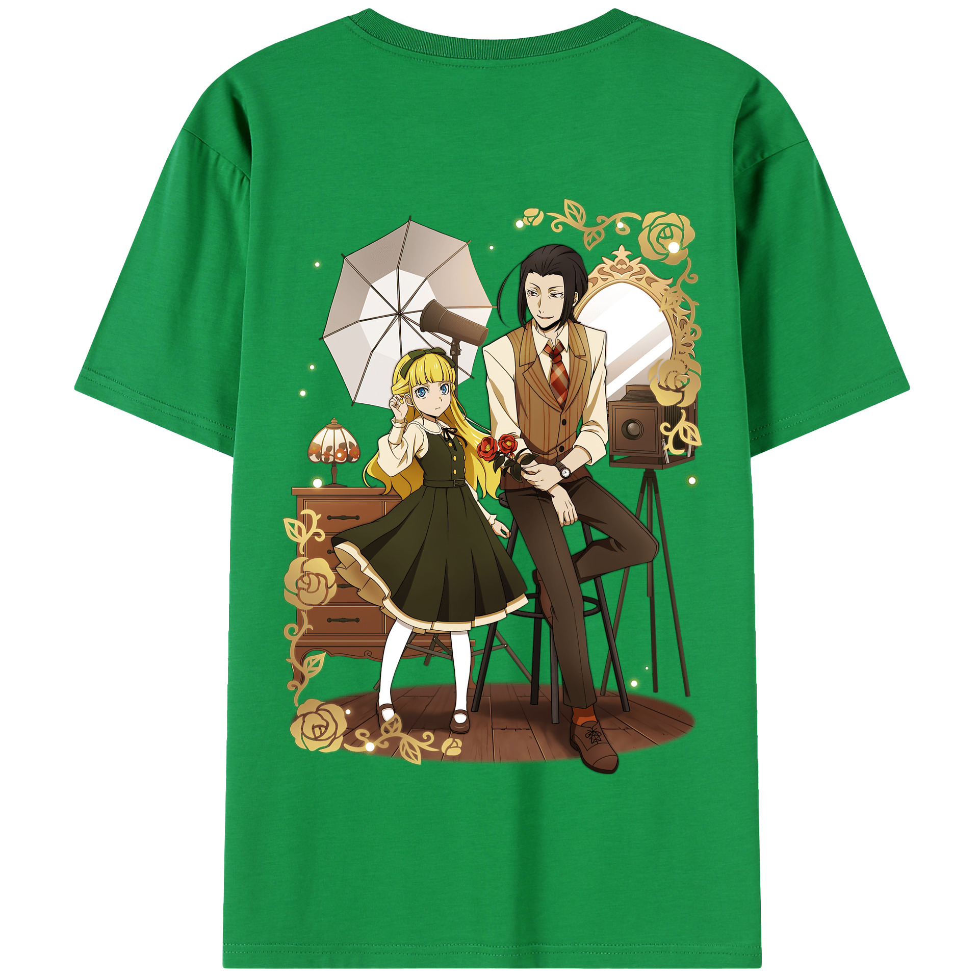 （画像用） 文豪ストレイドッグス Bungo Stray Dogs 綿100％半袖Tシャツ（背面プリント）