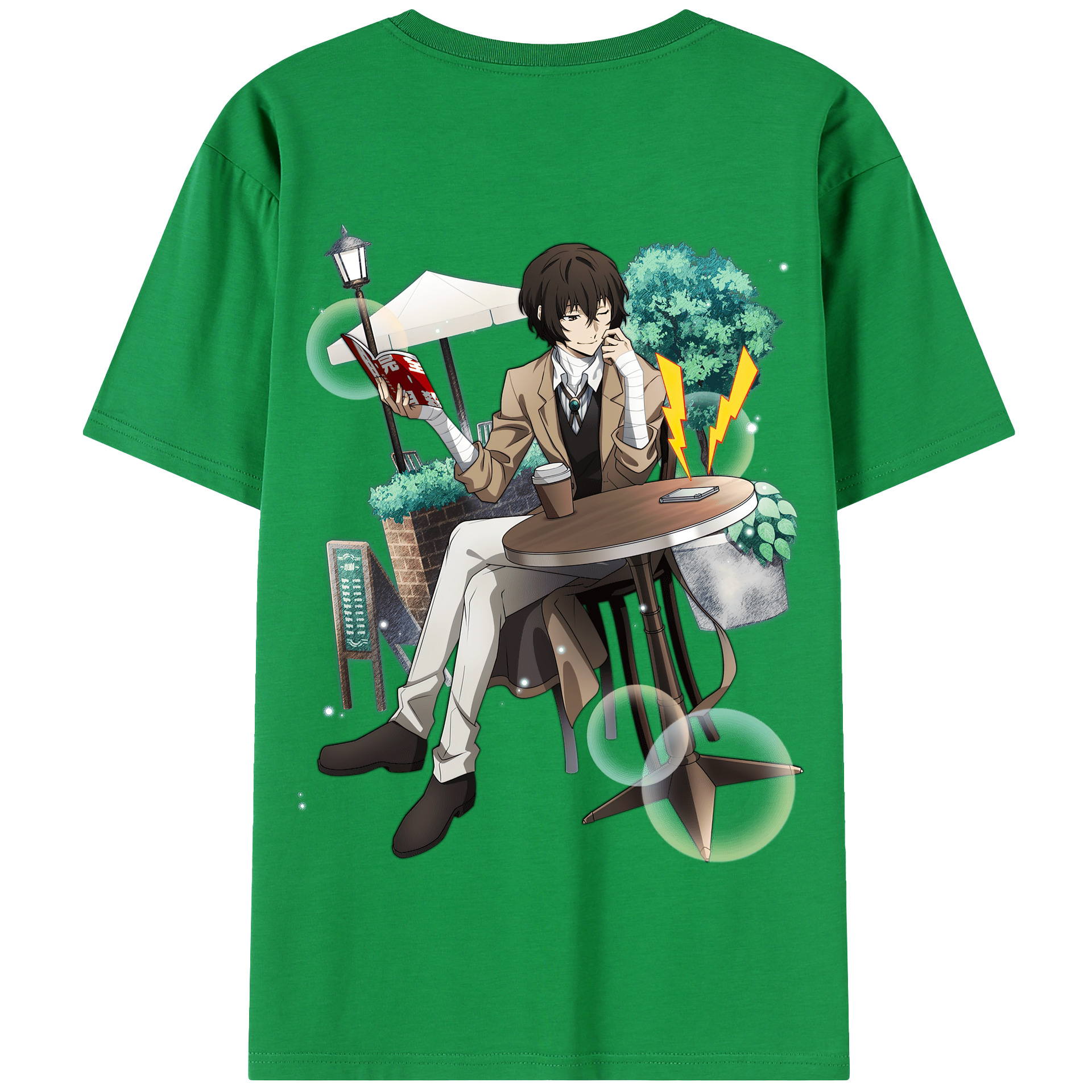 （画像用） 文豪ストレイドッグス Bungo Stray Dogs 綿100％半袖Tシャツ（背面プリント）