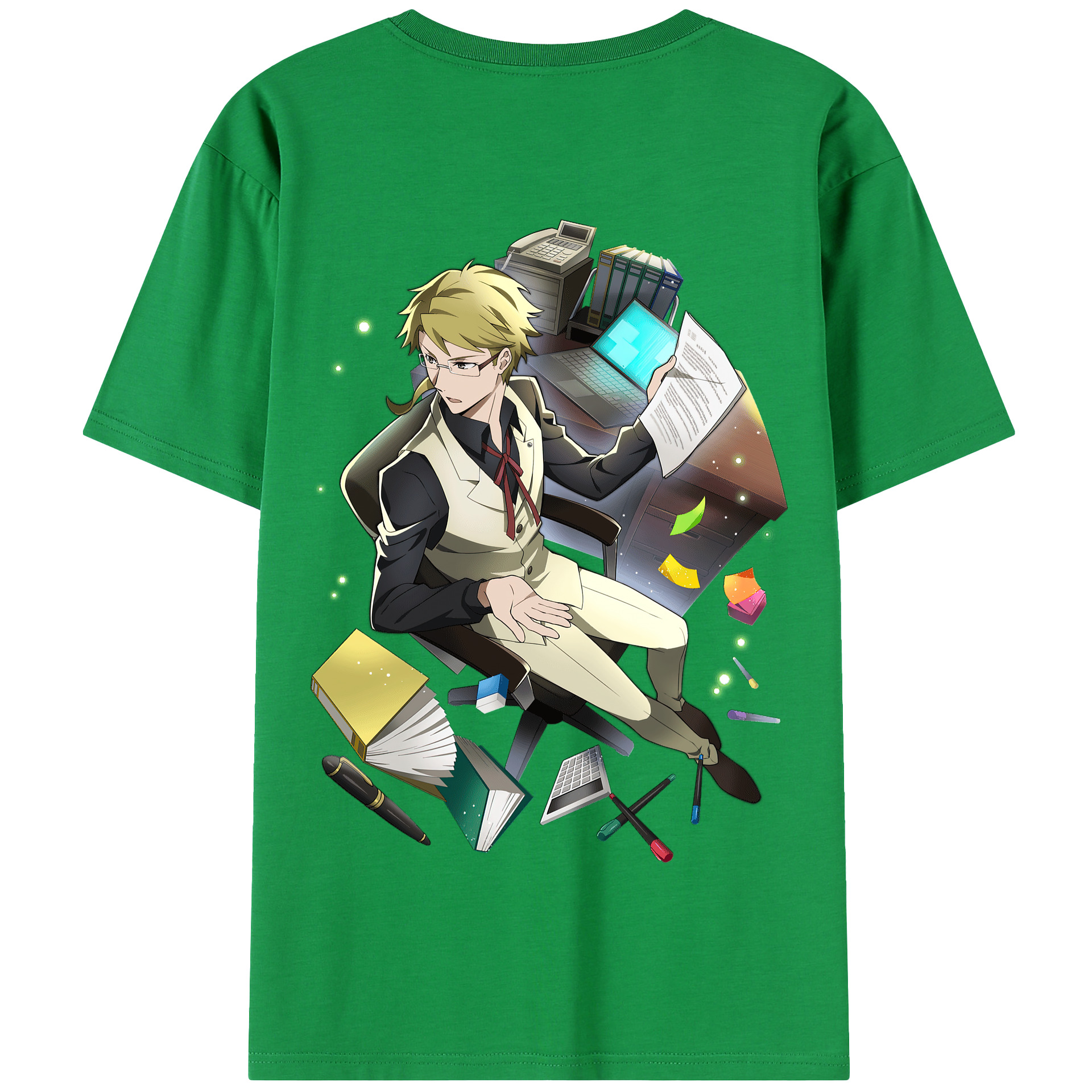 （画像用） 文豪ストレイドッグス Bungo Stray Dogs 綿100％半袖Tシャツ（背面プリント）