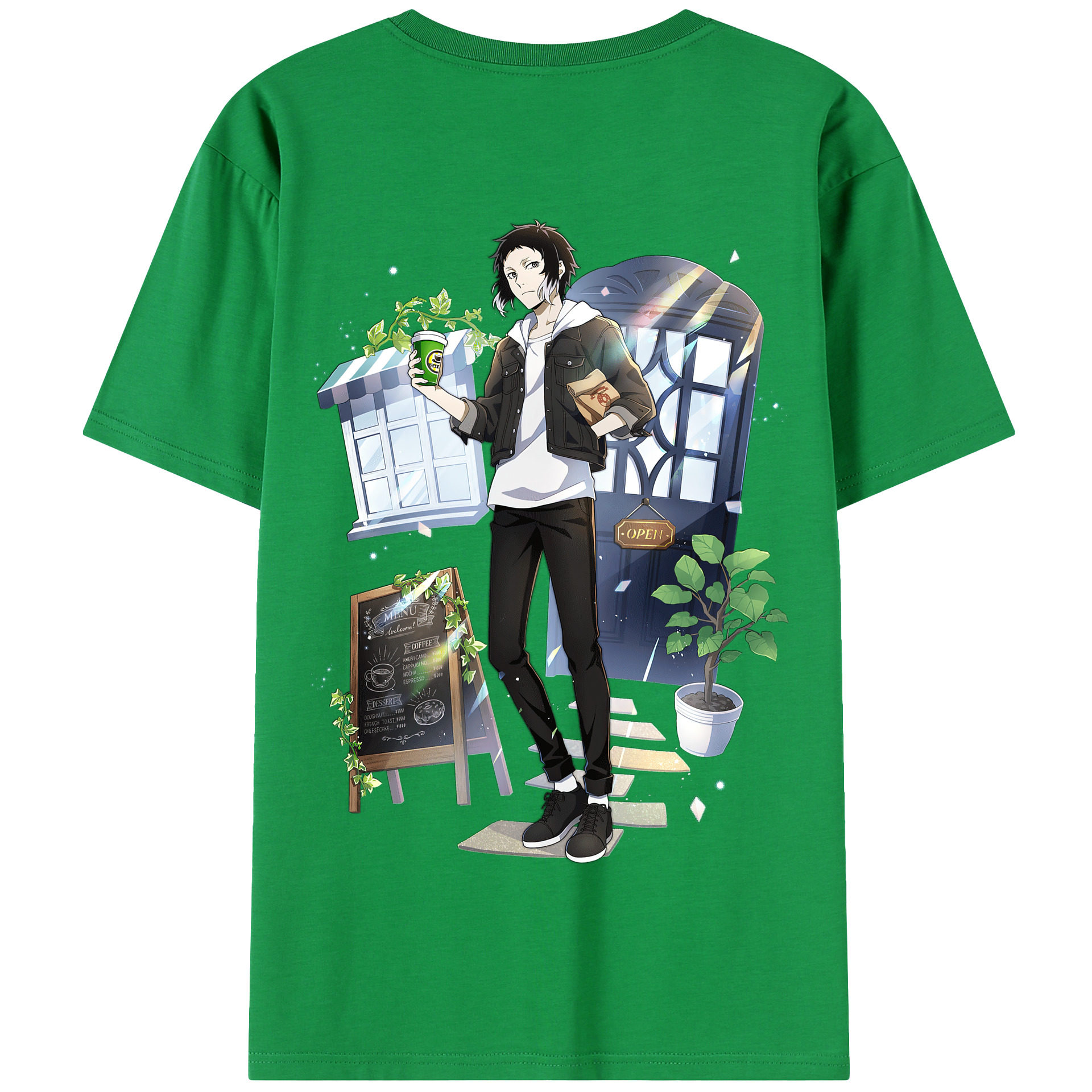 （画像用） 文豪ストレイドッグス Bungo Stray Dogs 綿100％半袖Tシャツ（背面プリント）