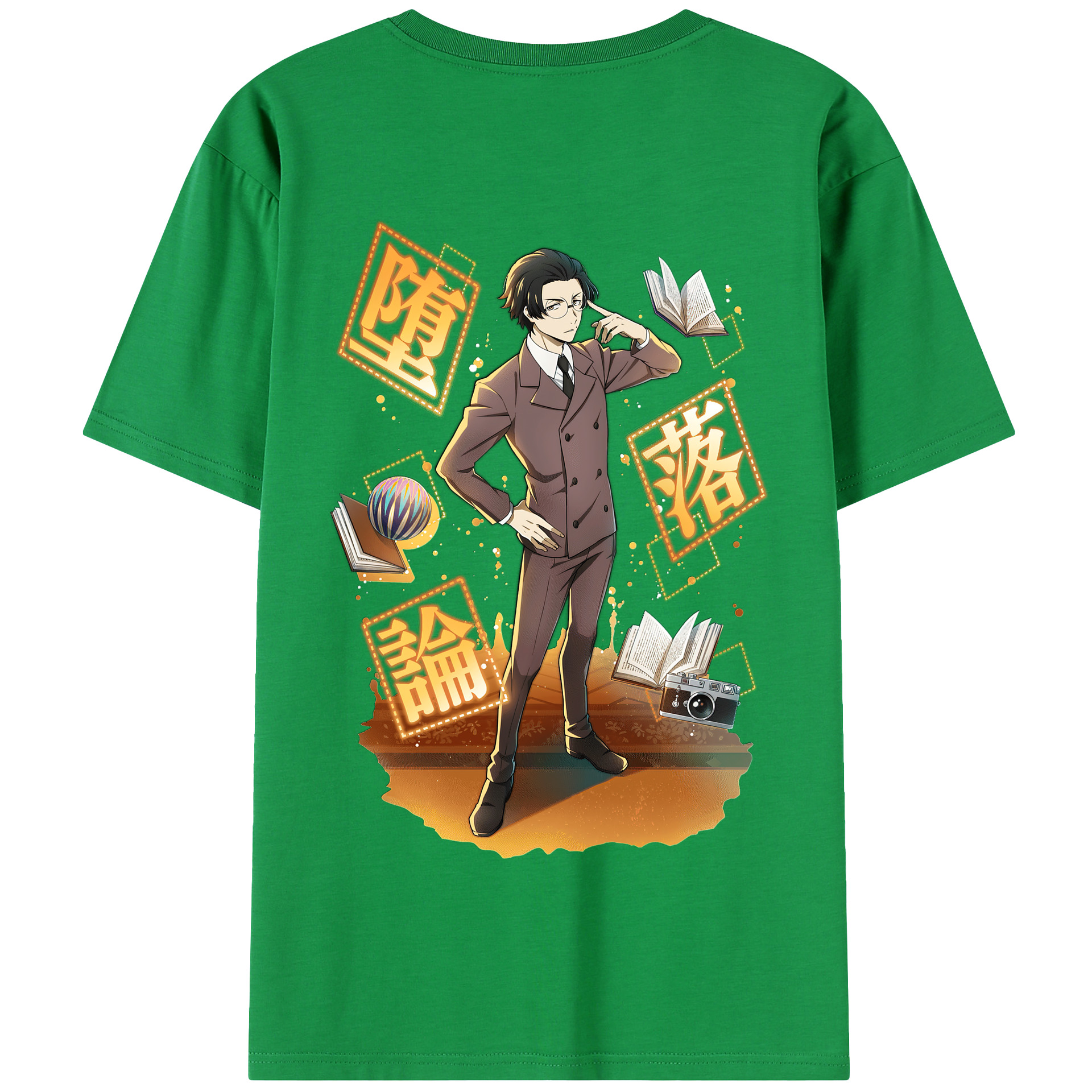 （画像用） 文豪ストレイドッグス Bungo Stray Dogs 綿100％半袖Tシャツ（背面プリント）