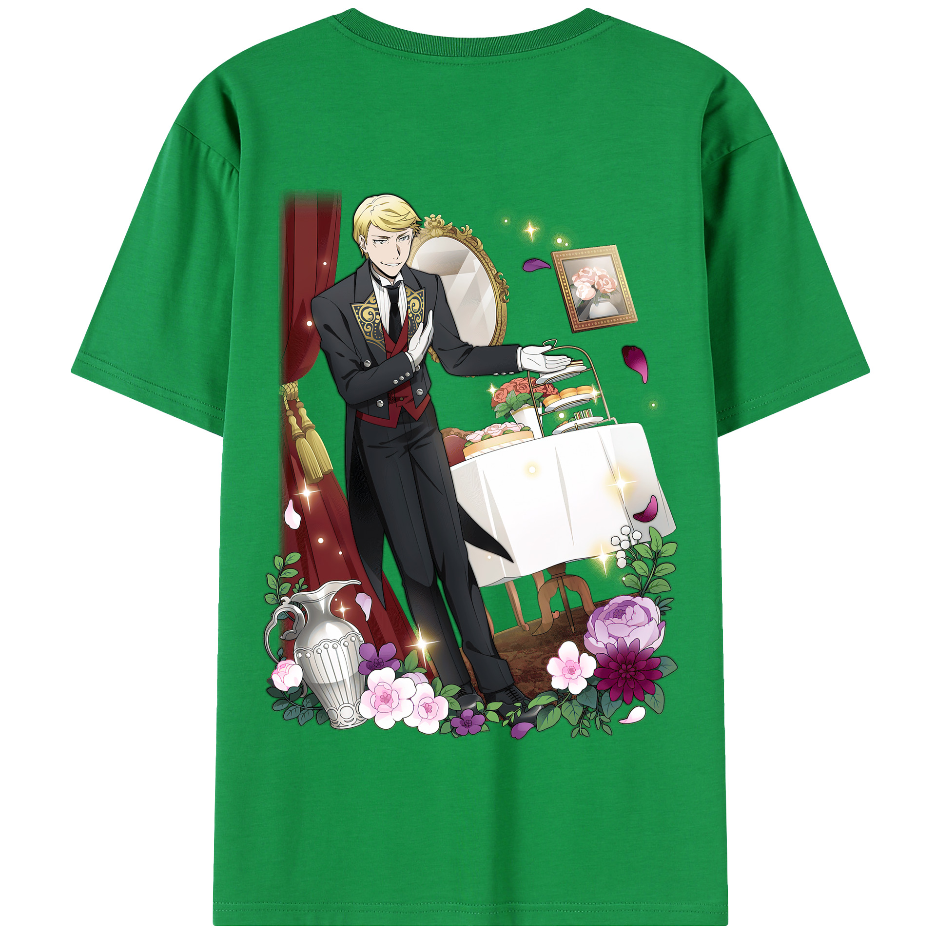（画像用） 文豪ストレイドッグス Bungo Stray Dogs 綿100％半袖Tシャツ（背面プリント）