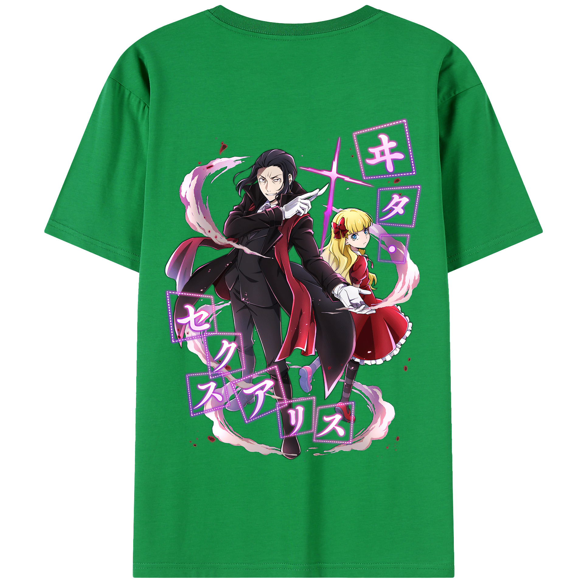 （画像用） 文豪ストレイドッグス Bungo Stray Dogs 綿100％半袖Tシャツ（背面プリント）