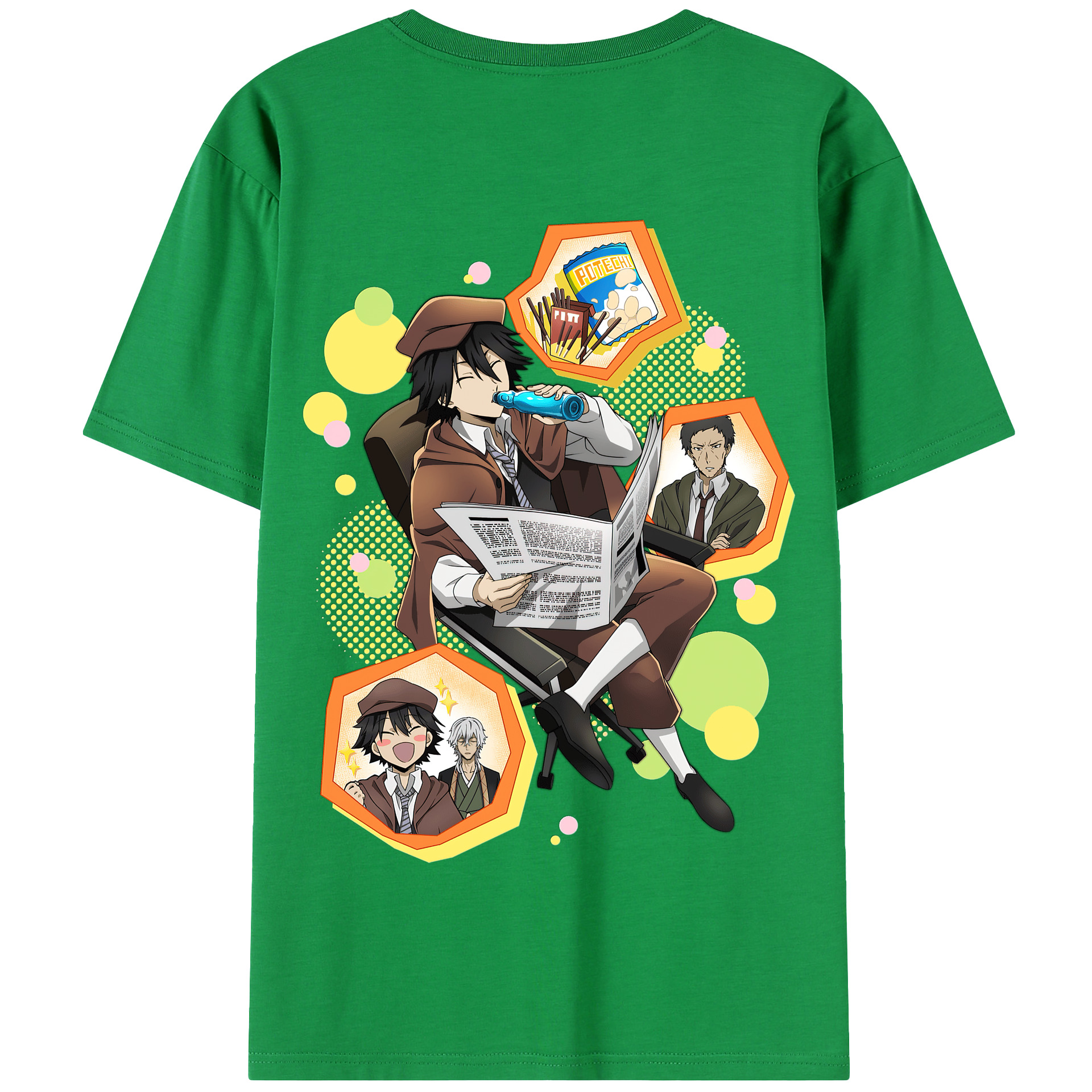 （画像用） 文豪ストレイドッグス Bungo Stray Dogs 綿100％半袖Tシャツ（背面プリント）