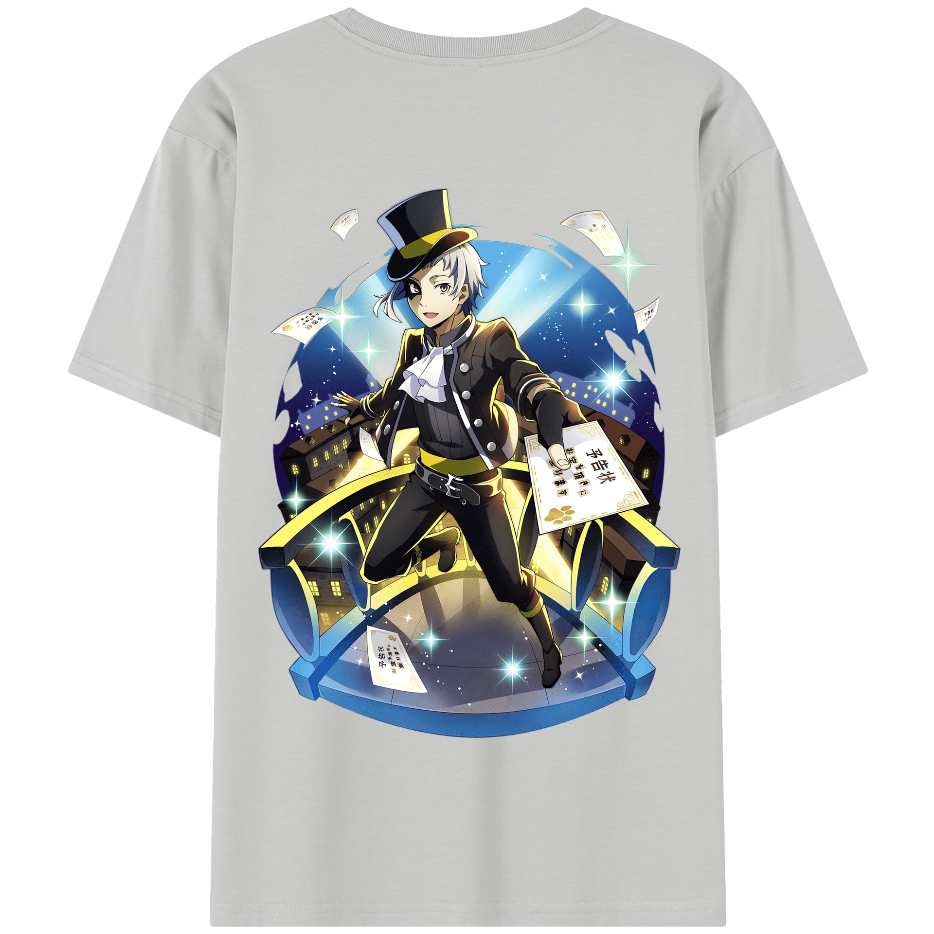 （画像用） 文豪ストレイドッグス Bungo Stray Dogs 綿100％半袖Tシャツ（背面プリント）