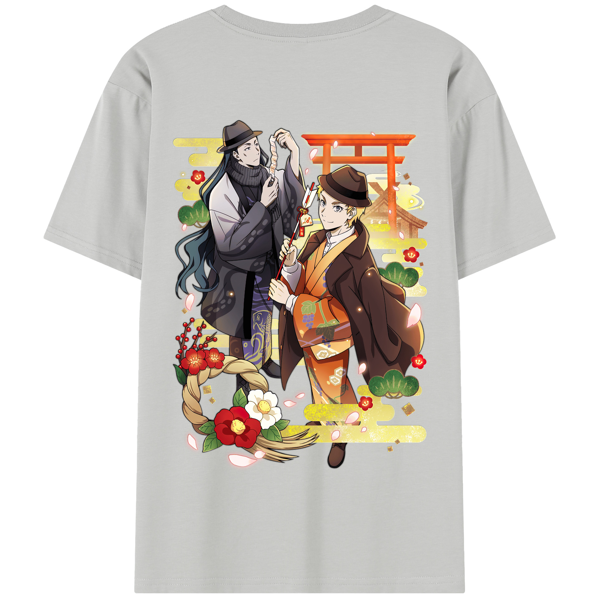 （画像用） 文豪ストレイドッグス Bungo Stray Dogs 綿100％半袖Tシャツ（背面プリント）