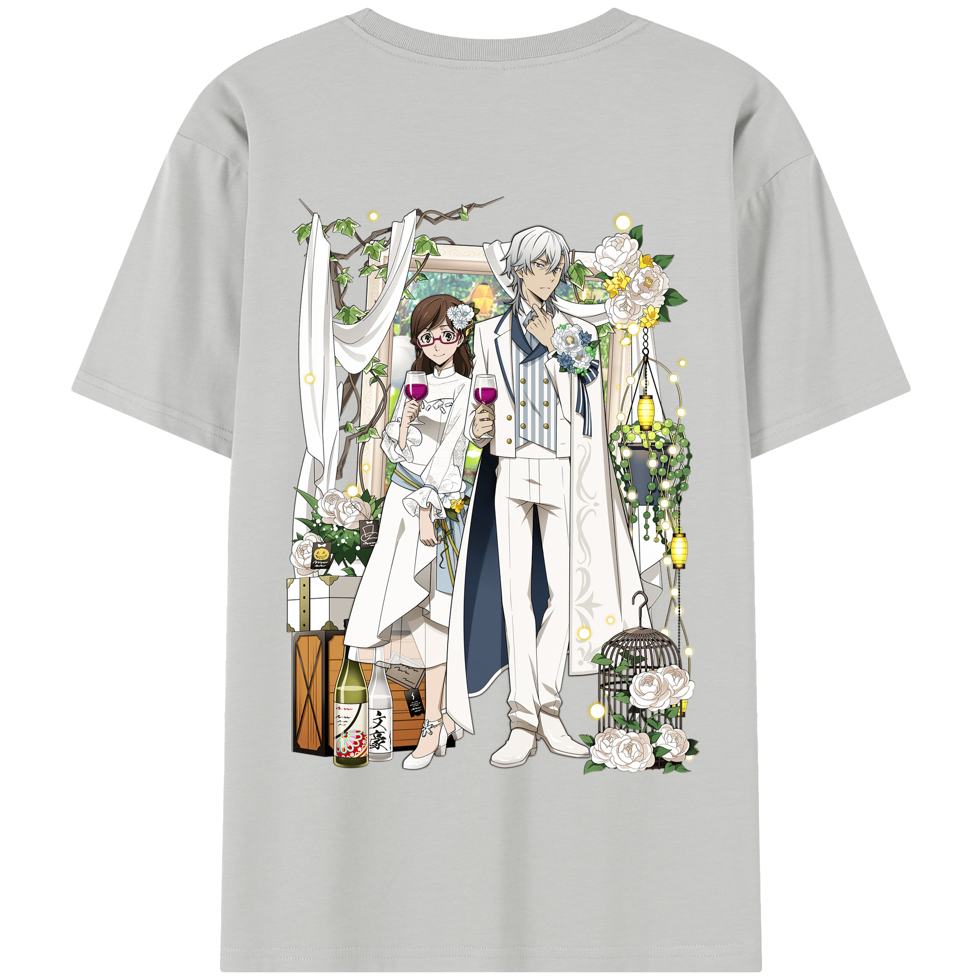 （画像用） 文豪ストレイドッグス Bungo Stray Dogs 綿100％半袖Tシャツ（背面プリント）