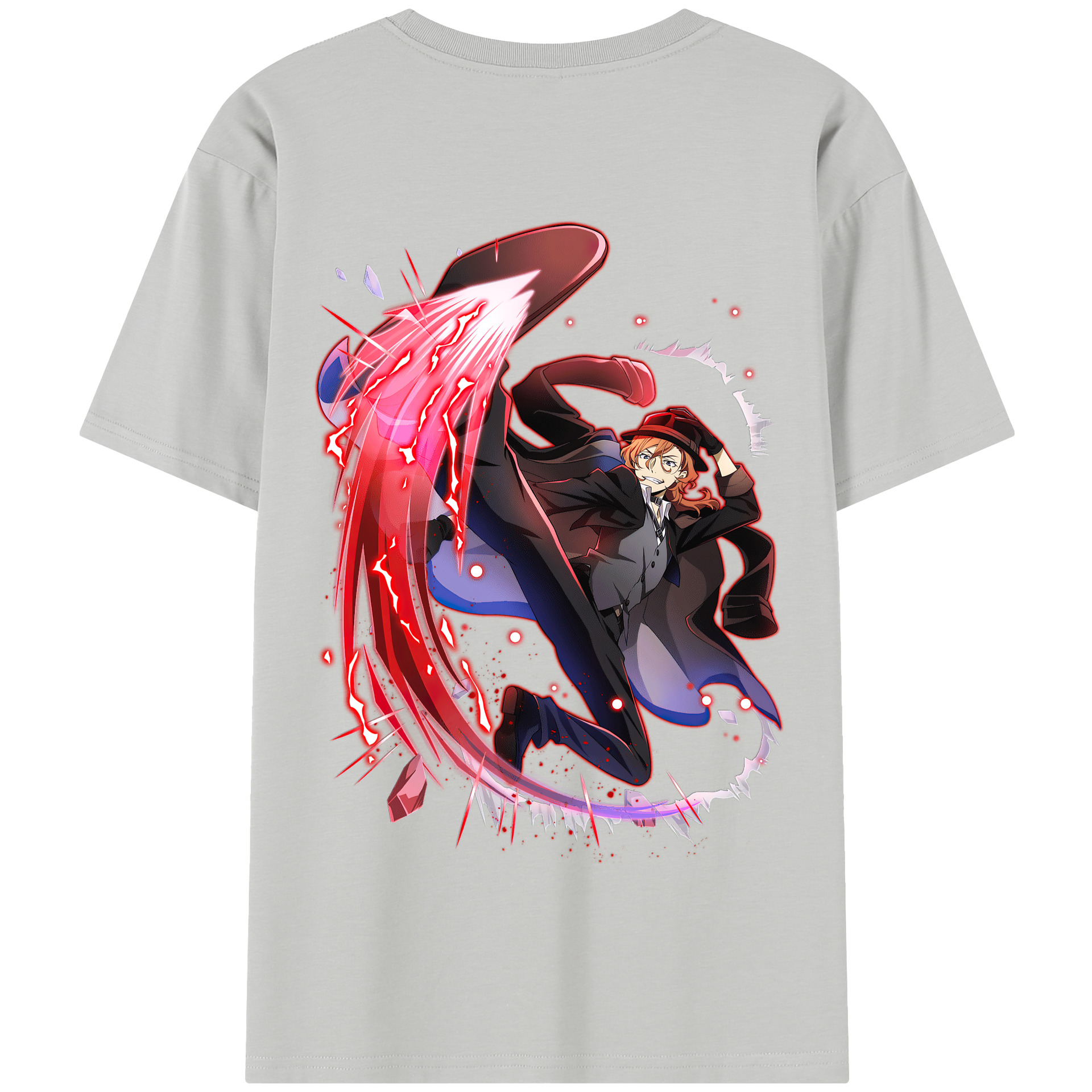 （画像用） 文豪ストレイドッグス Bungo Stray Dogs 綿100％半袖Tシャツ（背面プリント）