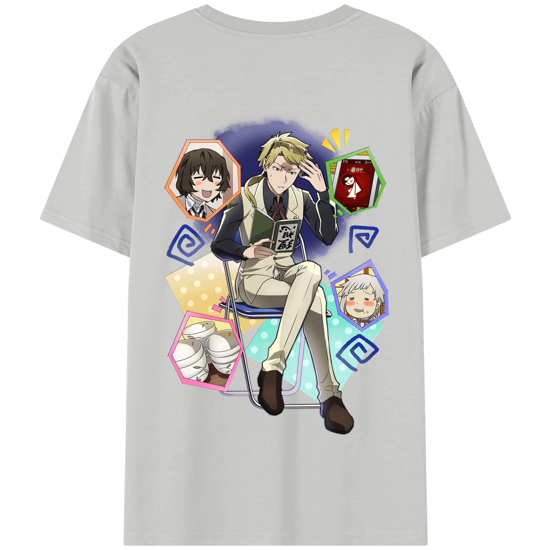 （画像用） 文豪ストレイドッグス Bungo Stray Dogs 綿100％半袖Tシャツ（背面プリント）