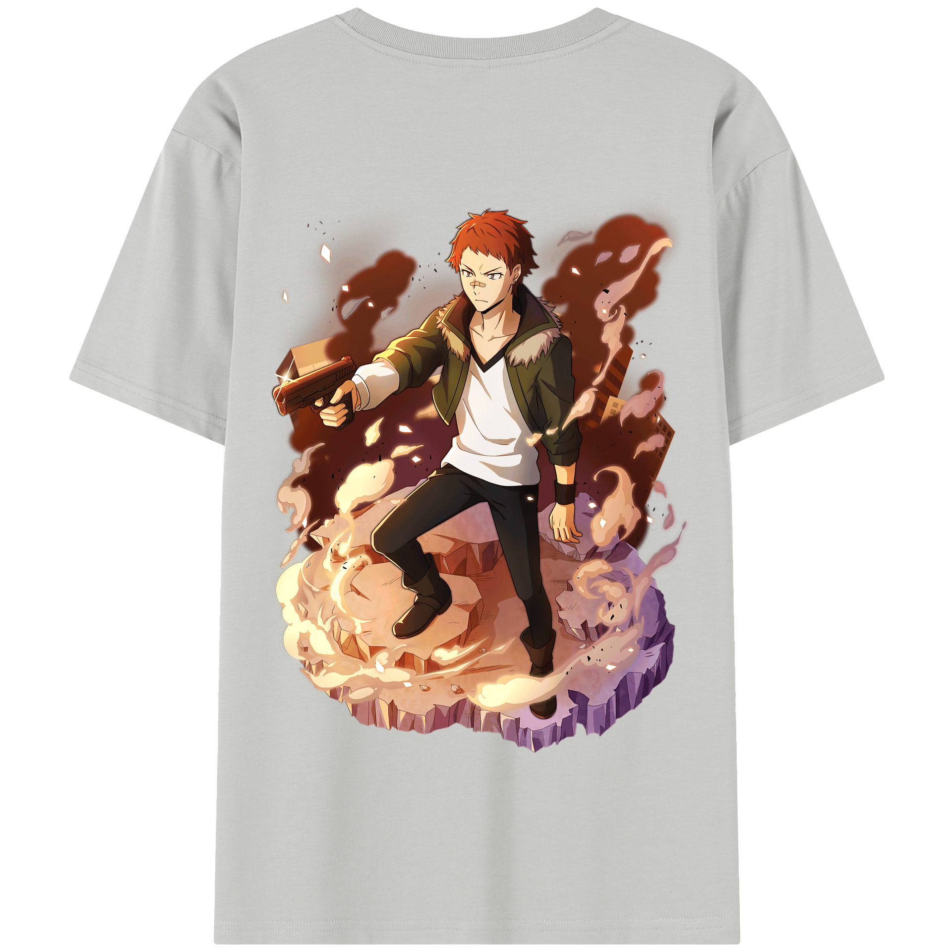 （画像用） 文豪ストレイドッグス Bungo Stray Dogs 綿100％半袖Tシャツ（背面プリント）