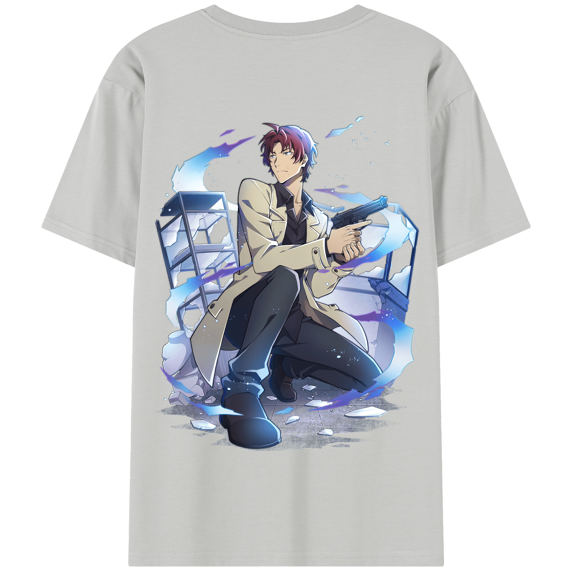 （画像用） 文豪ストレイドッグス Bungo Stray Dogs 綿100％半袖Tシャツ（背面プリント）