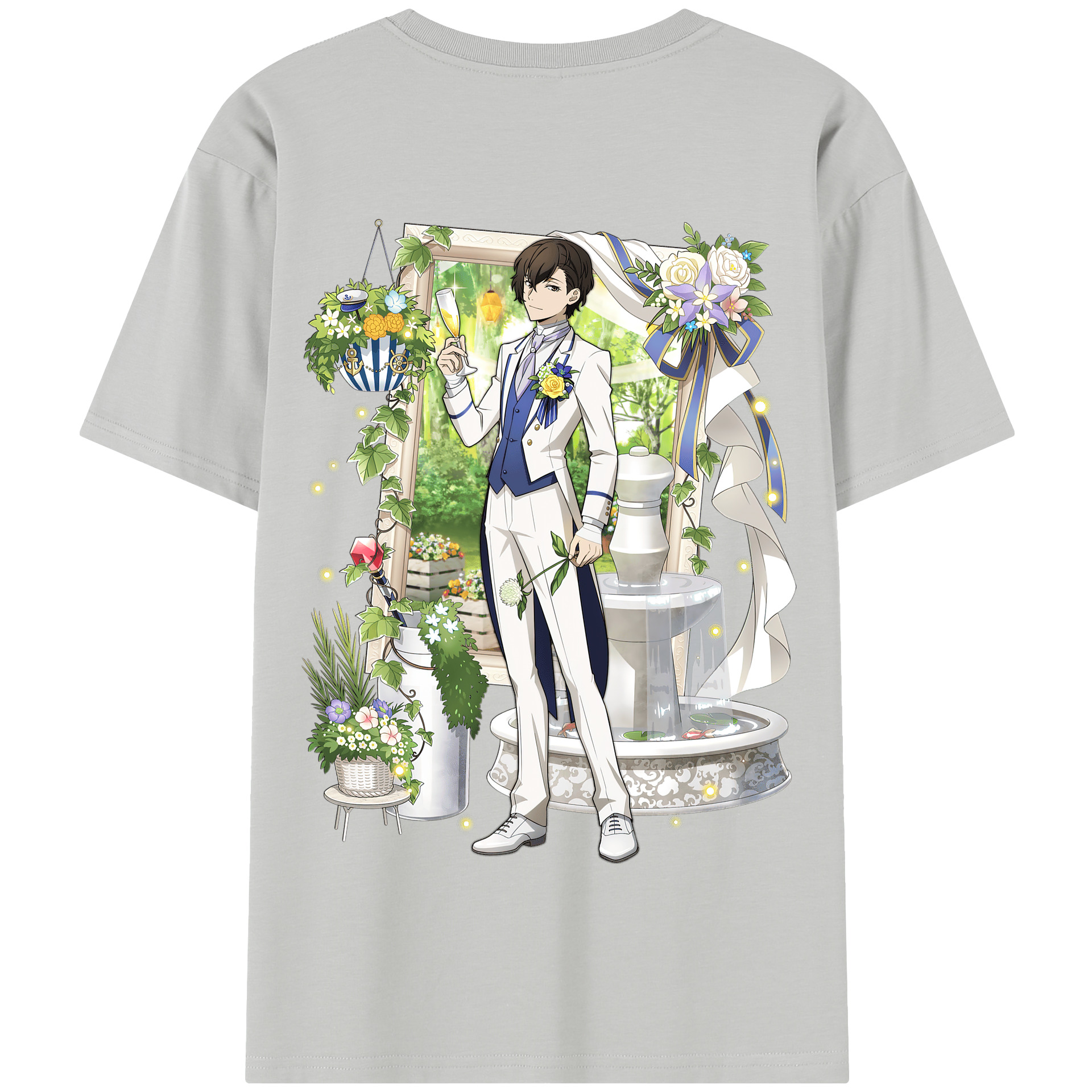 （画像用） 文豪ストレイドッグス Bungo Stray Dogs 綿100％半袖Tシャツ（背面プリント）