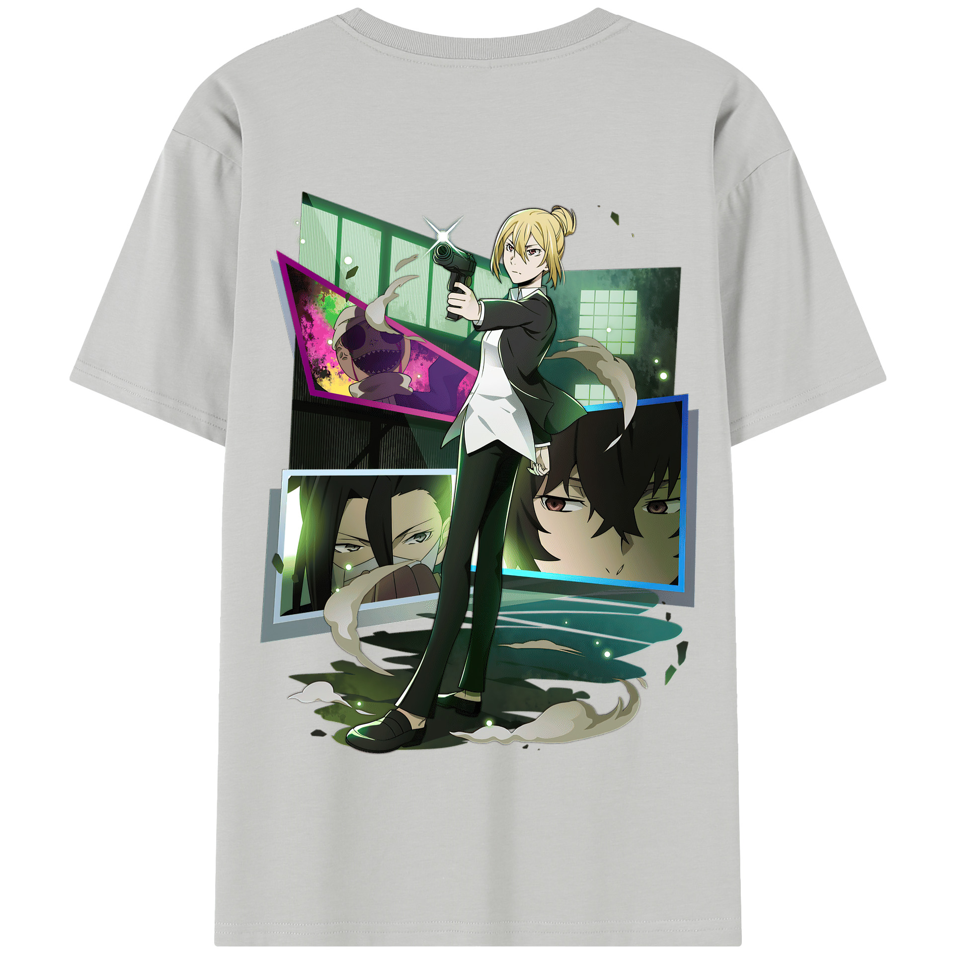 （画像用） 文豪ストレイドッグス Bungo Stray Dogs 綿100％半袖Tシャツ（背面プリント）