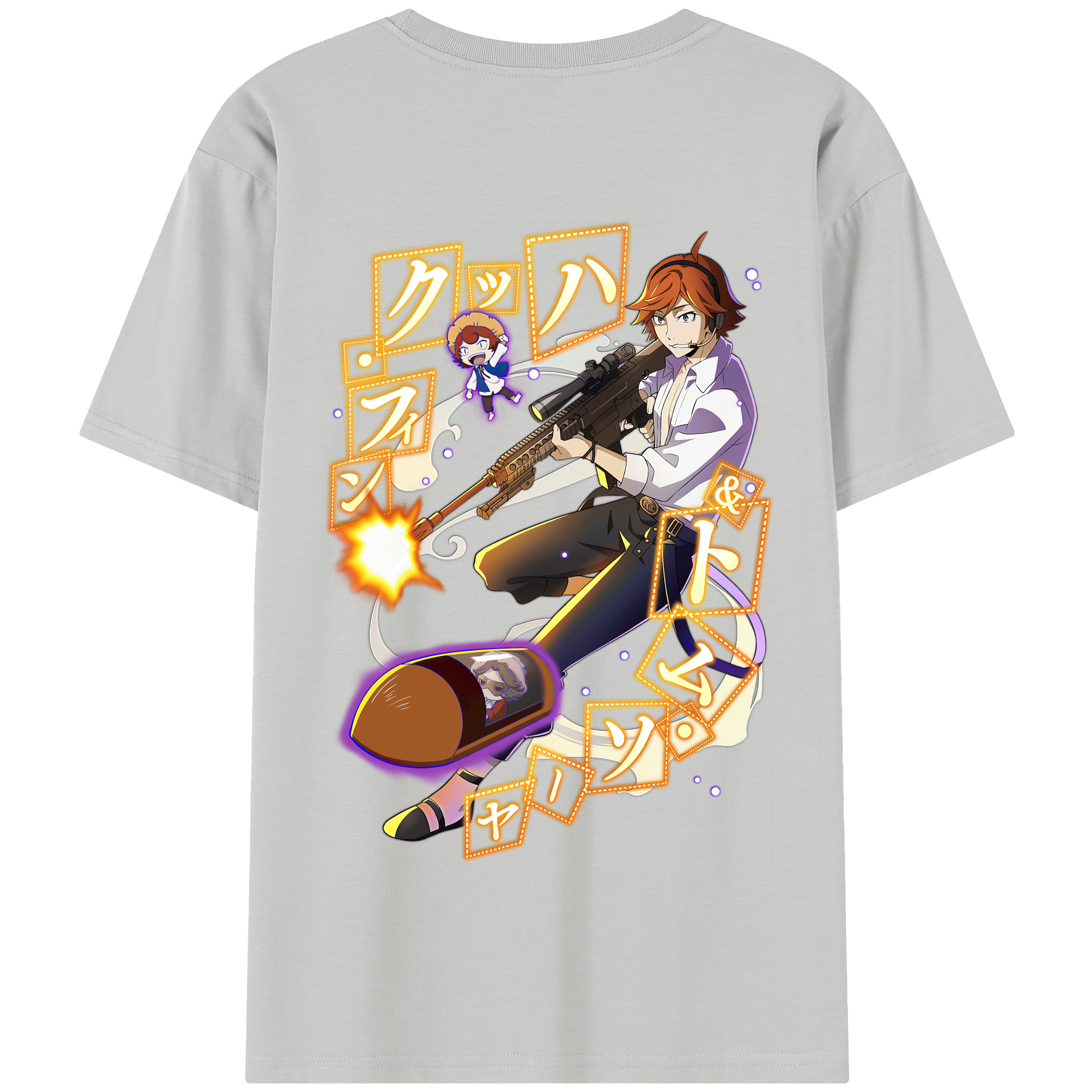 （画像用） 文豪ストレイドッグス Bungo Stray Dogs 綿100％半袖Tシャツ（背面プリント）