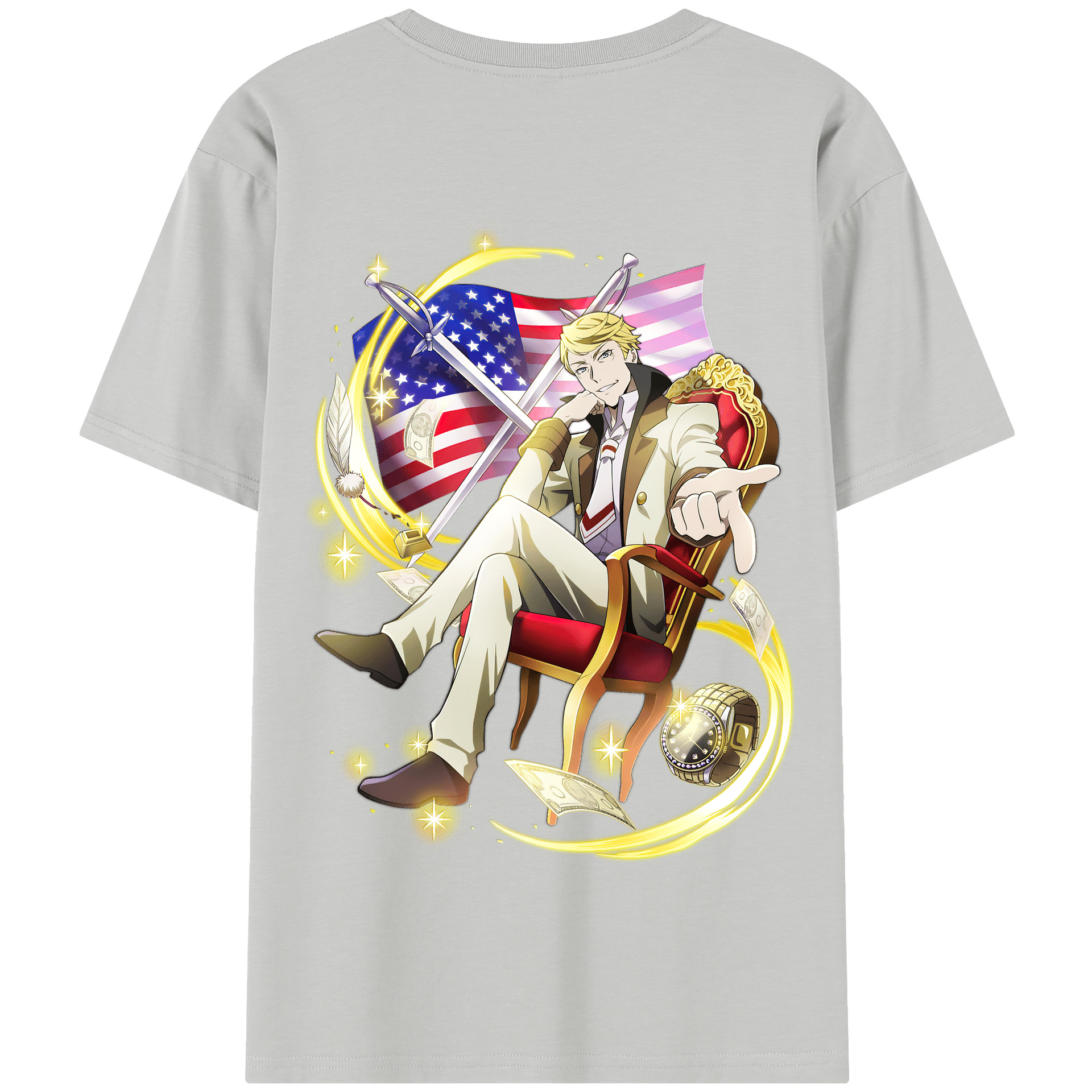 （画像用） 文豪ストレイドッグス Bungo Stray Dogs 綿100％半袖Tシャツ（背面プリント）