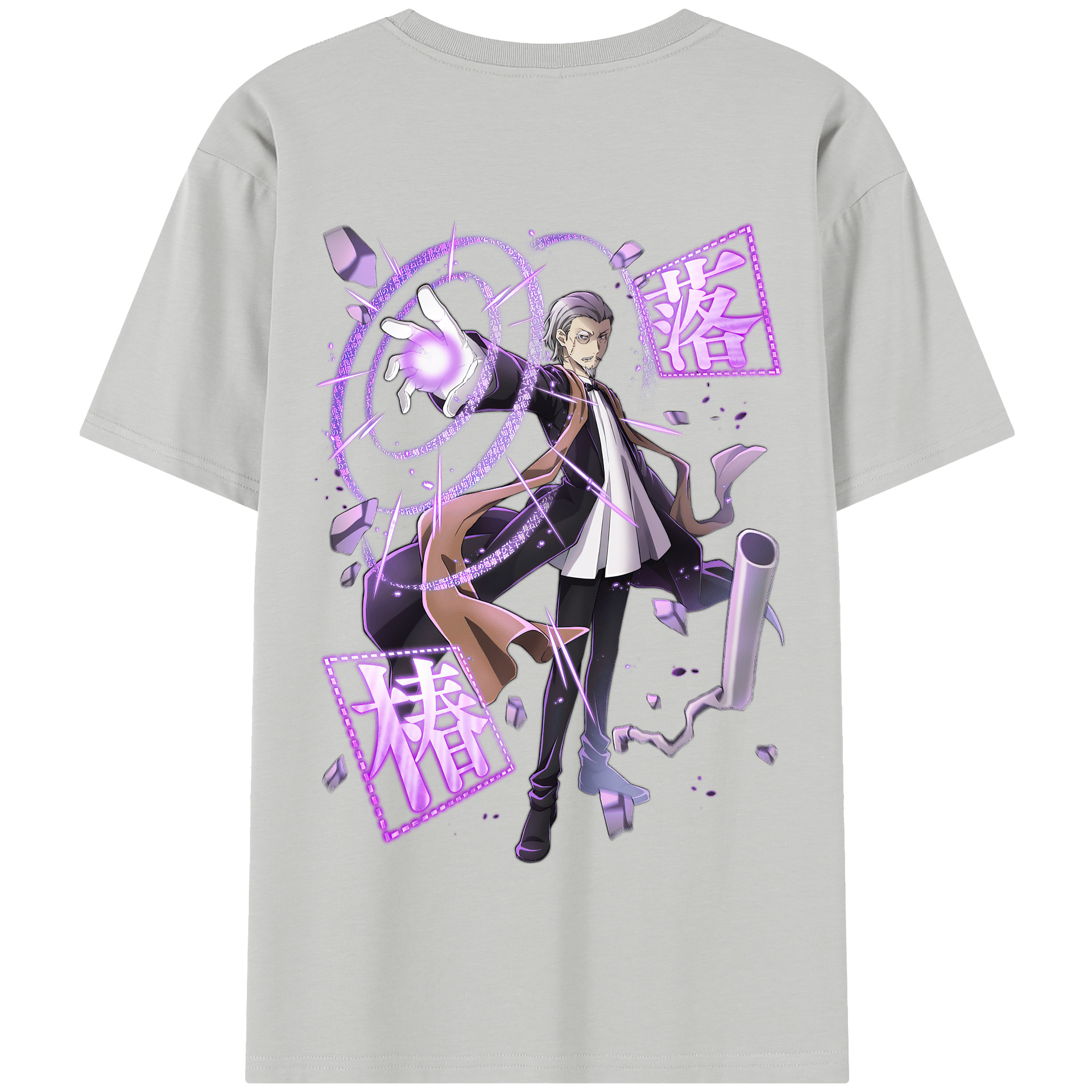 （画像用） 文豪ストレイドッグス Bungo Stray Dogs 綿100％半袖Tシャツ（背面プリント）