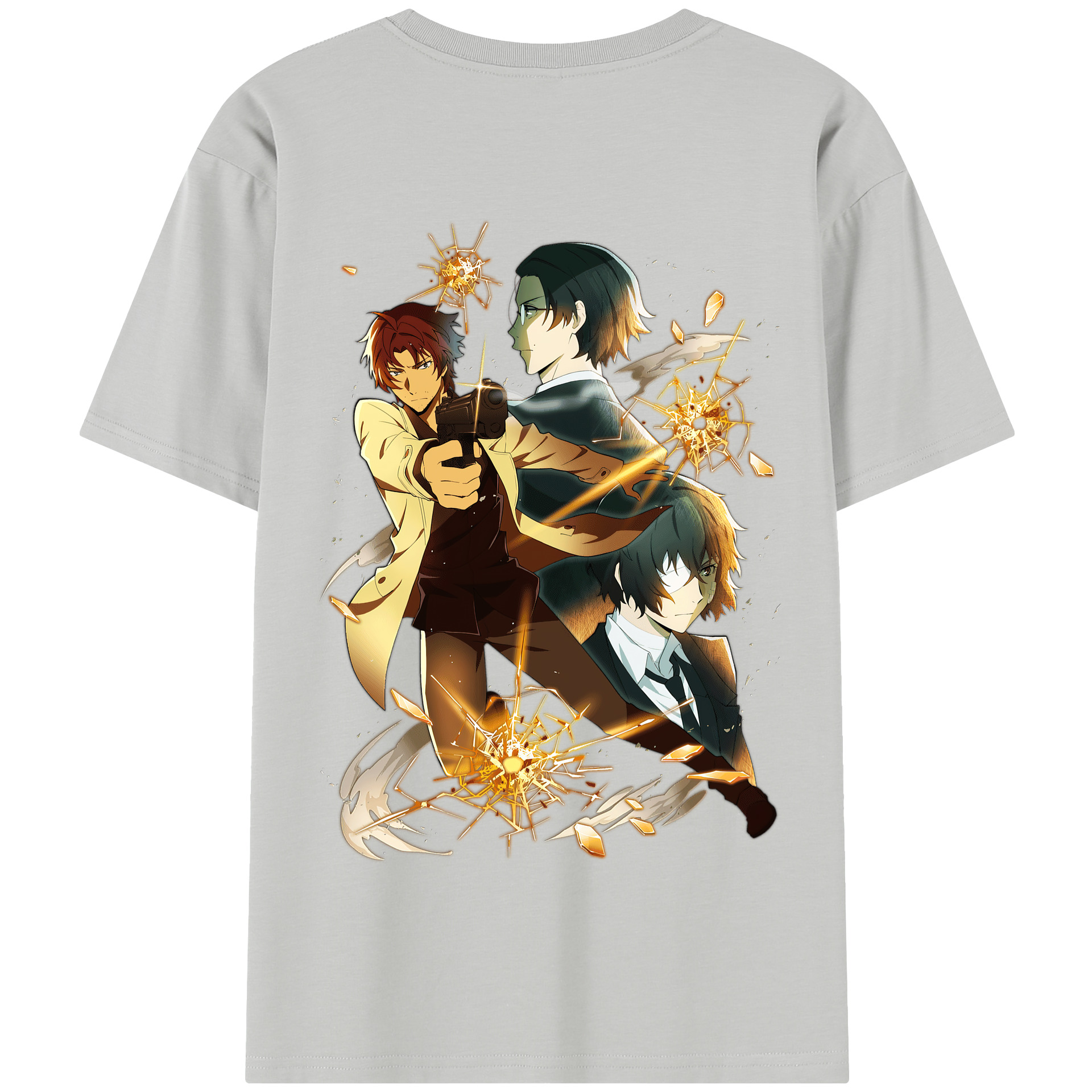 （画像用） 文豪ストレイドッグス Bungo Stray Dogs 綿100％半袖Tシャツ（背面プリント）