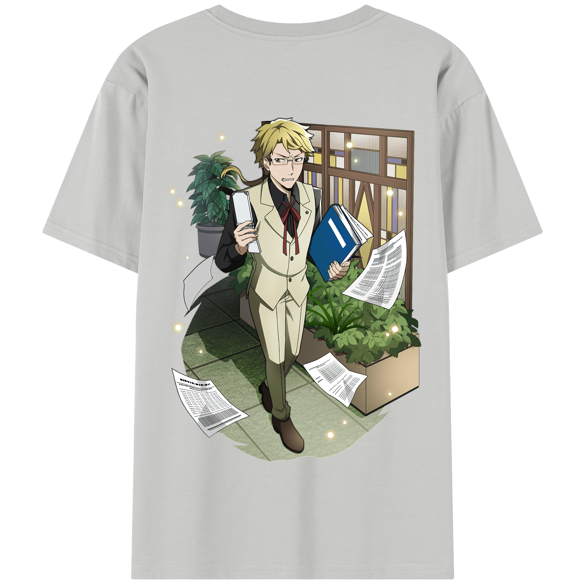 （画像用） 文豪ストレイドッグス Bungo Stray Dogs 綿100％半袖Tシャツ（背面プリント）