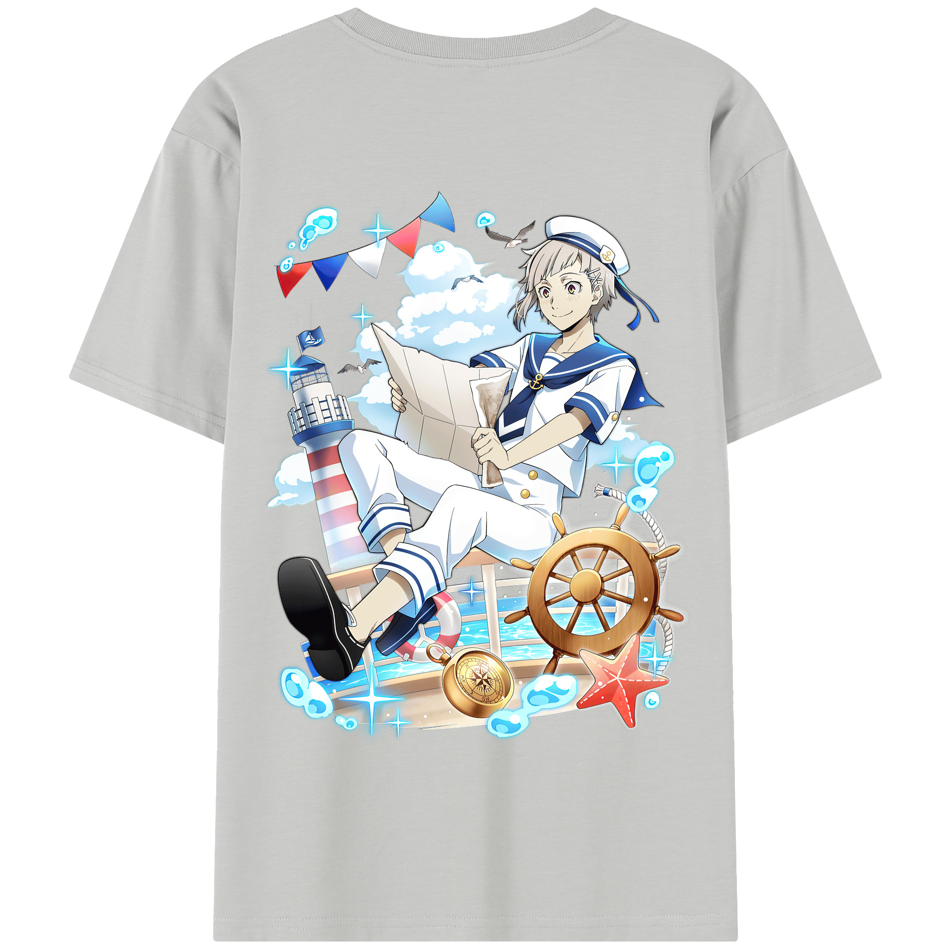 （画像用） 文豪ストレイドッグス Bungo Stray Dogs 綿100％半袖Tシャツ（背面プリント）