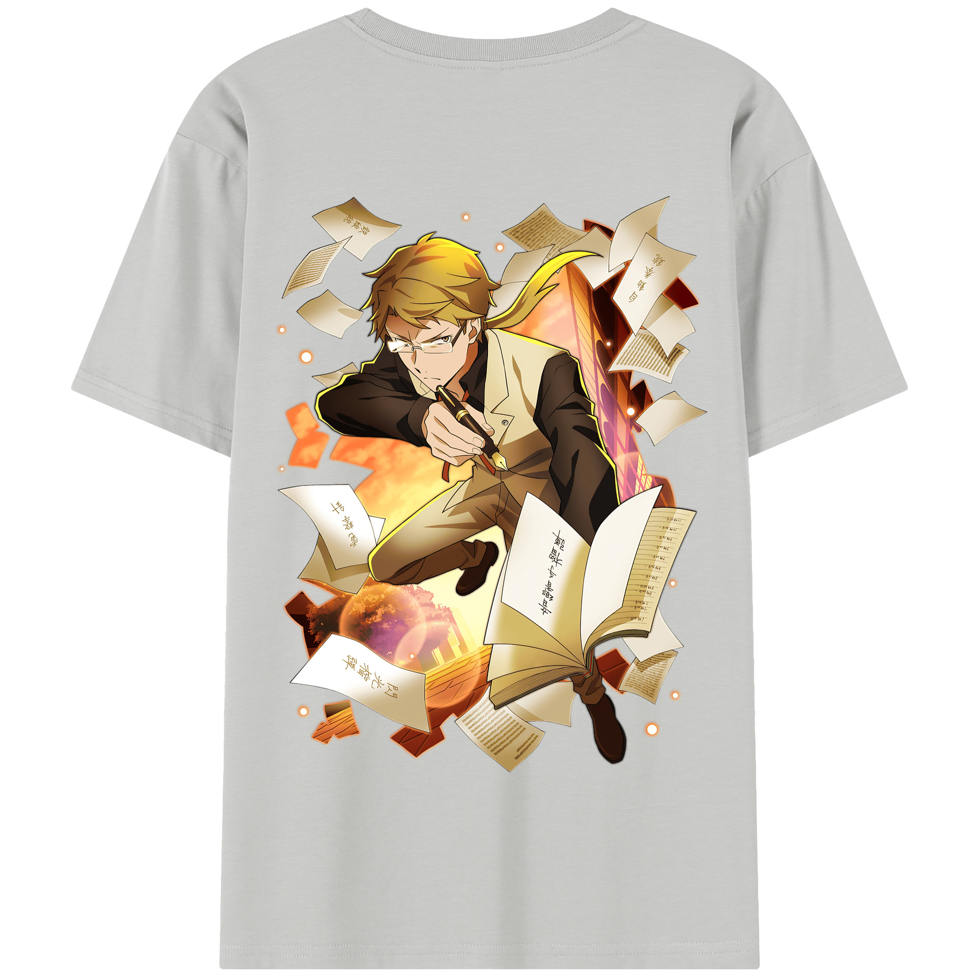 （画像用） 文豪ストレイドッグス Bungo Stray Dogs 綿100％半袖Tシャツ（背面プリント）