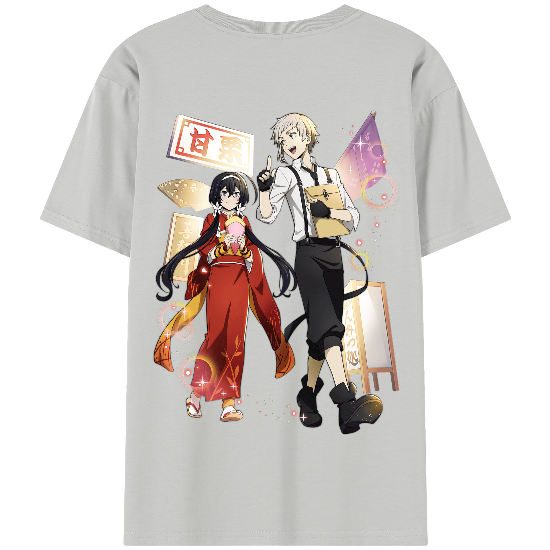 （画像用） 文豪ストレイドッグス Bungo Stray Dogs 綿100％半袖Tシャツ（背面プリント）