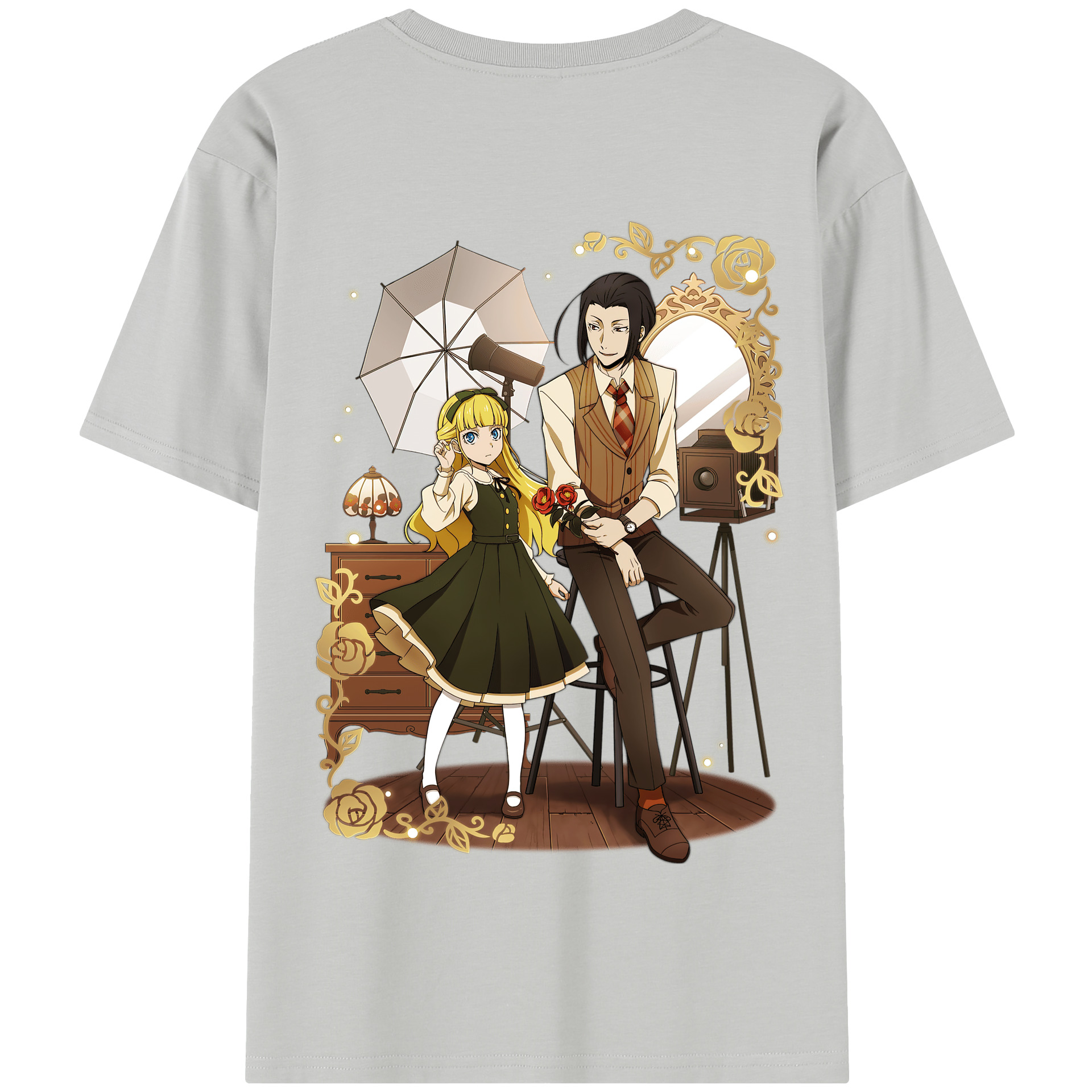 （画像用） 文豪ストレイドッグス Bungo Stray Dogs 綿100％半袖Tシャツ（背面プリント）
