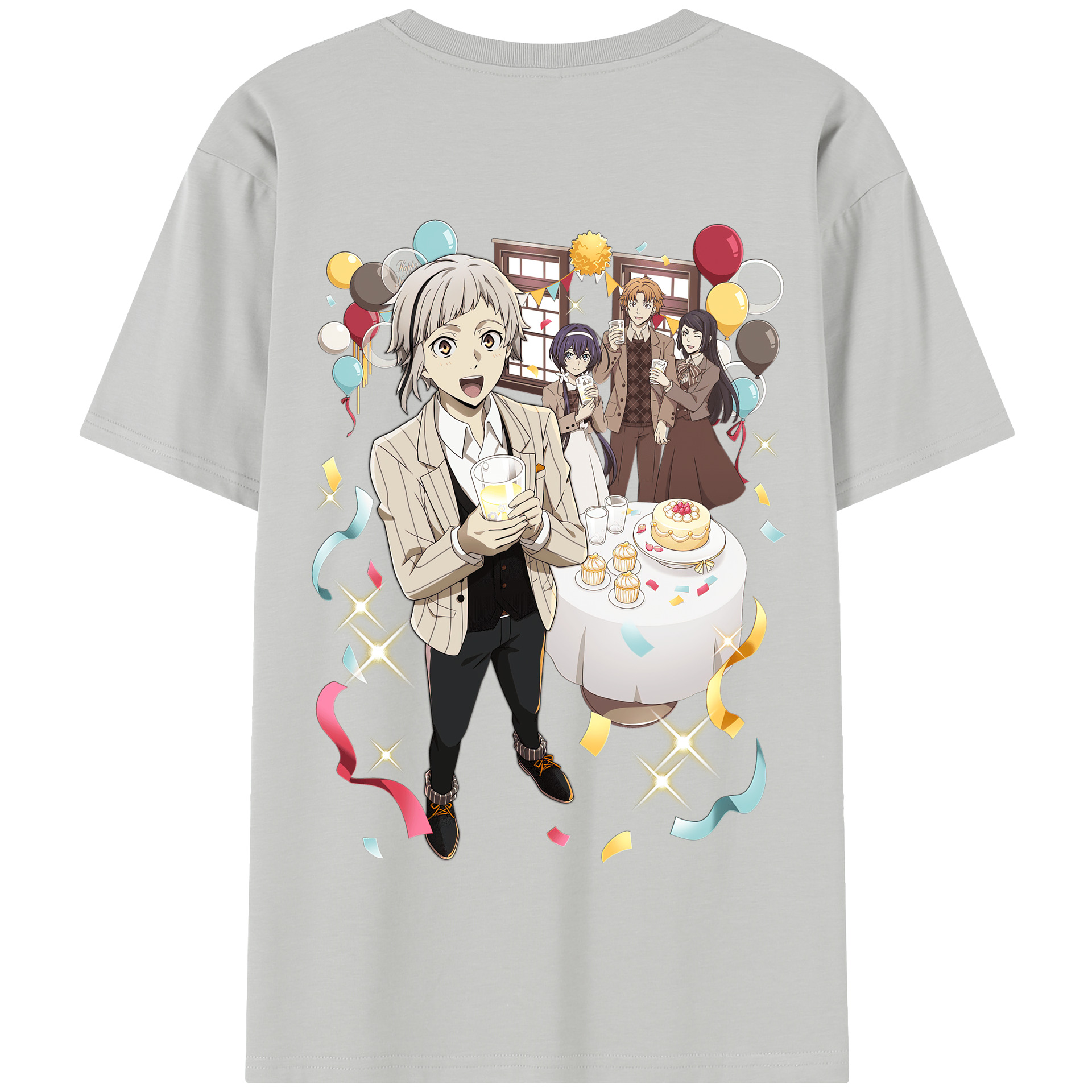 （画像用） 文豪ストレイドッグス Bungo Stray Dogs 綿100％半袖Tシャツ（背面プリント）