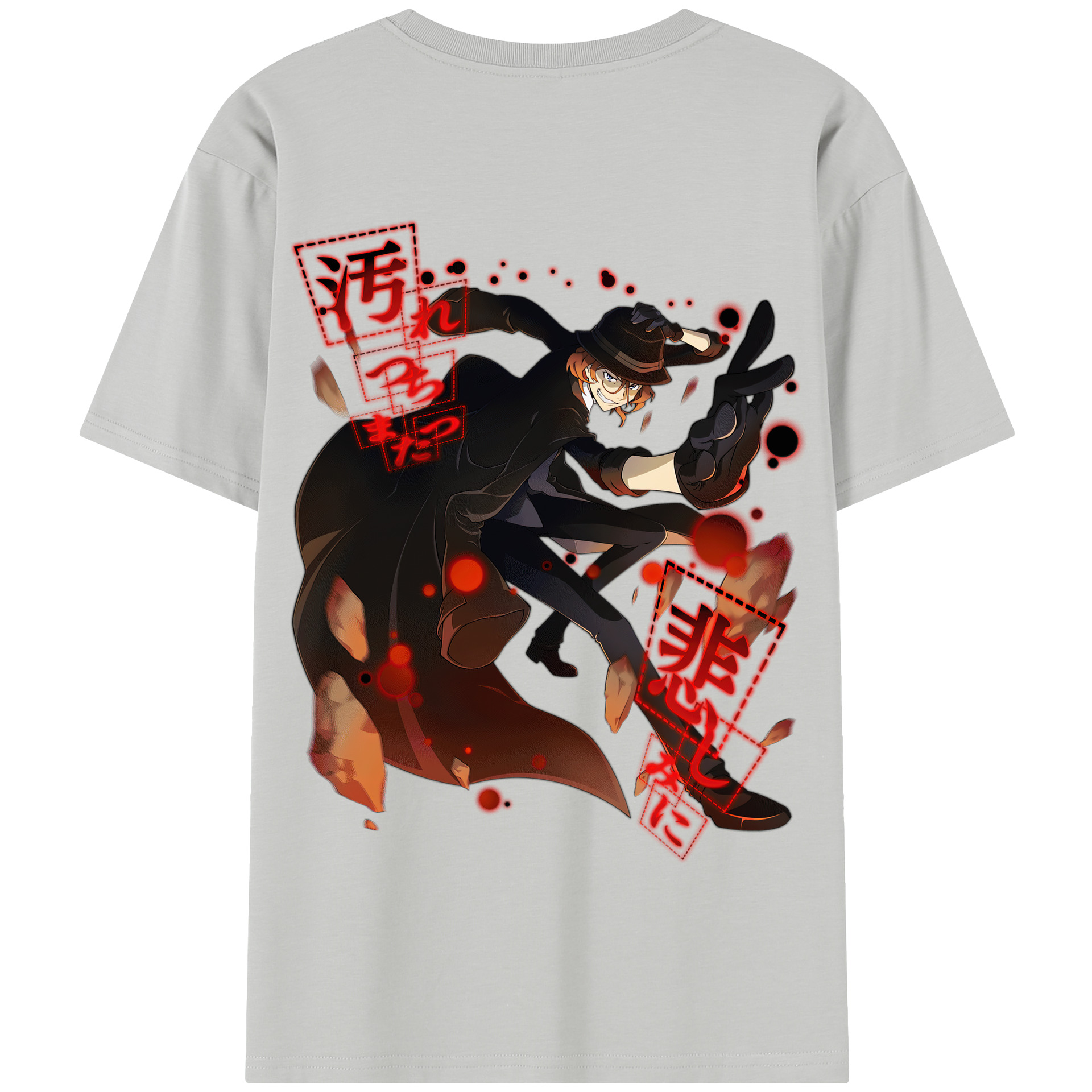 （画像用） 文豪ストレイドッグス Bungo Stray Dogs 綿100％半袖Tシャツ（背面プリント）
