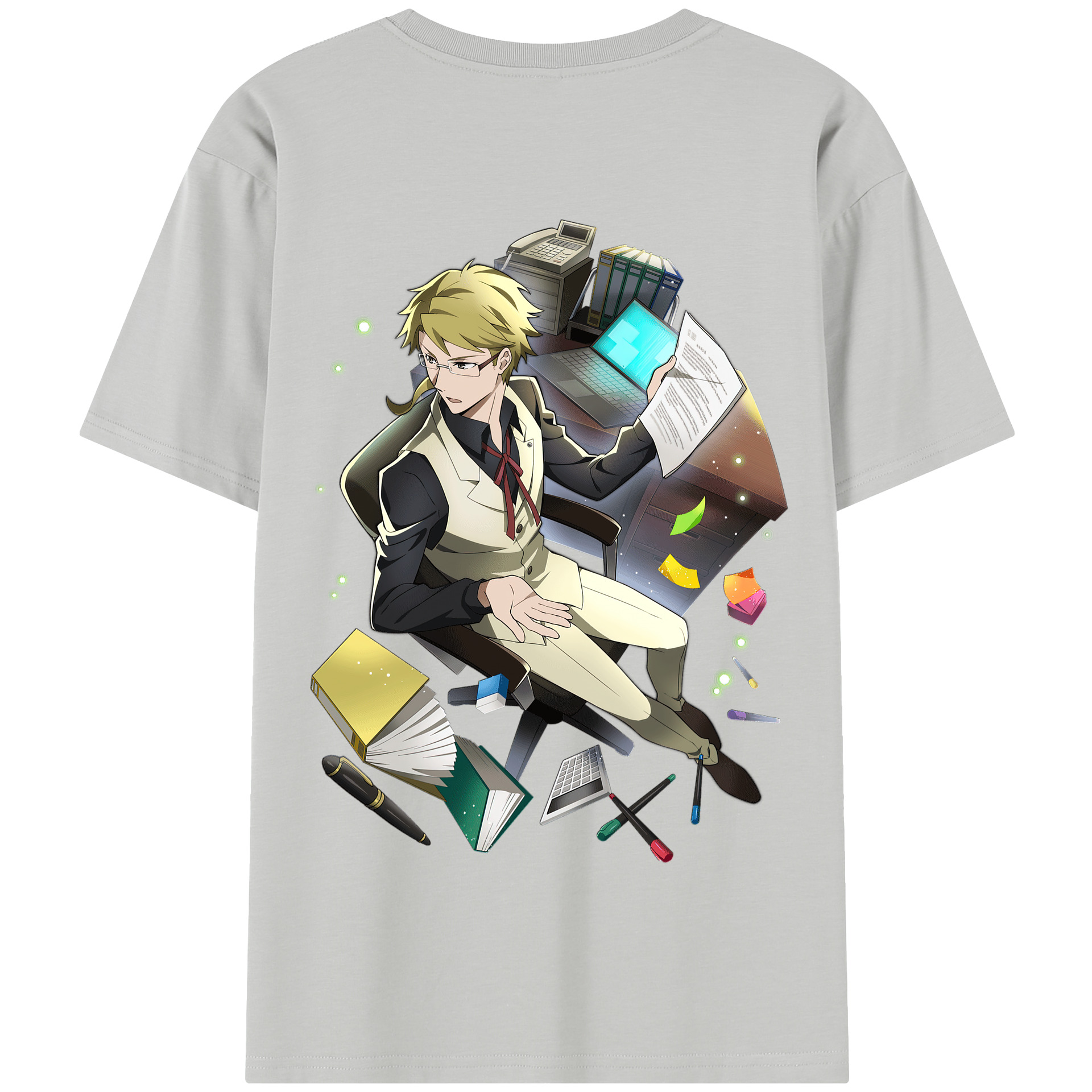 （画像用） 文豪ストレイドッグス Bungo Stray Dogs 綿100％半袖Tシャツ（背面プリント）